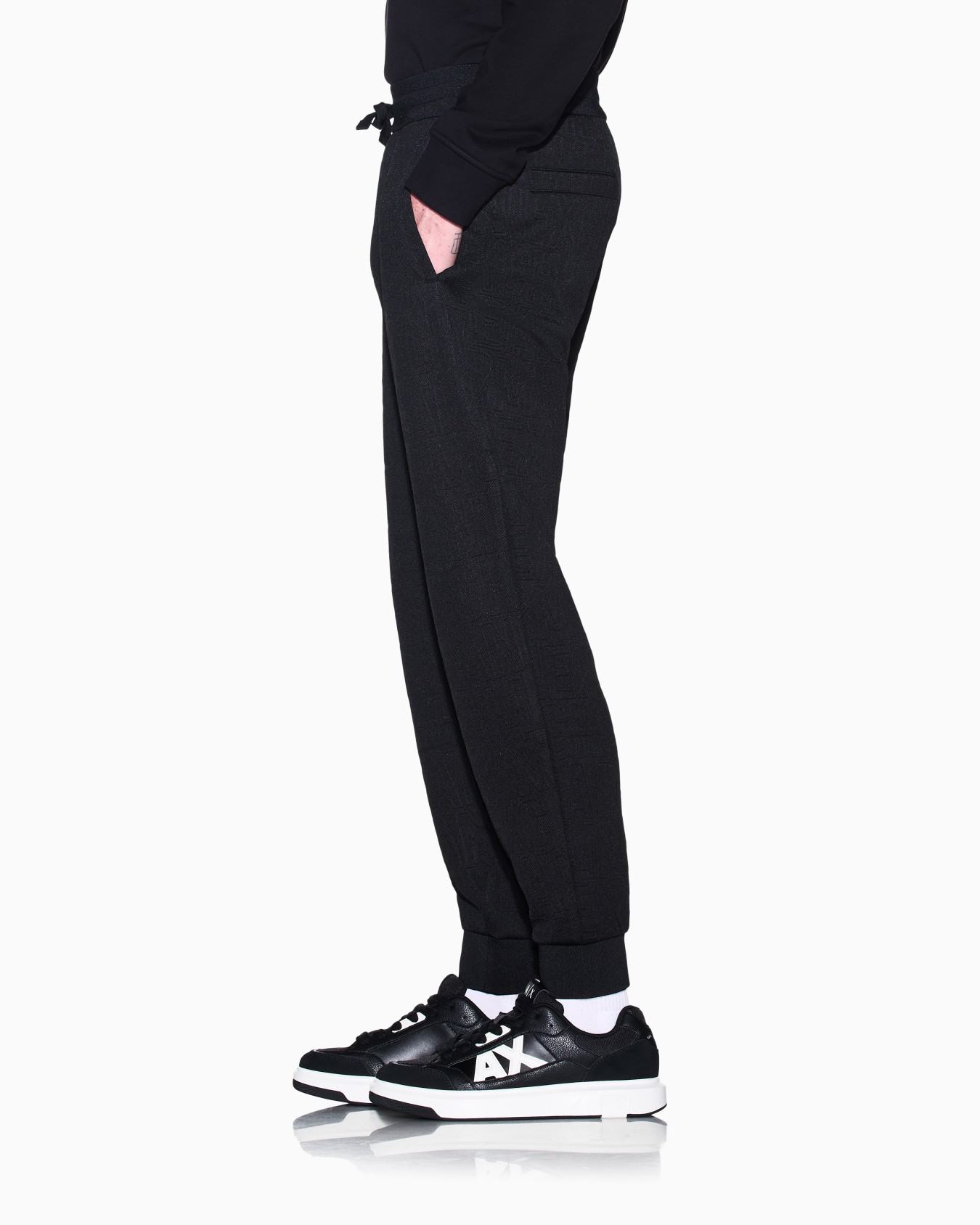 regular fit trousers in stretch jacquard jersey Slide 7