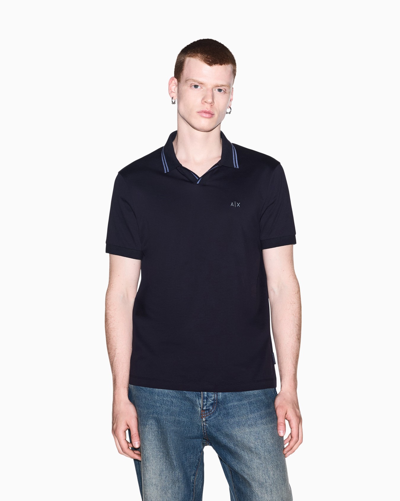 regular fit polo shirt mercerized cotton jersey | Armani Exchange