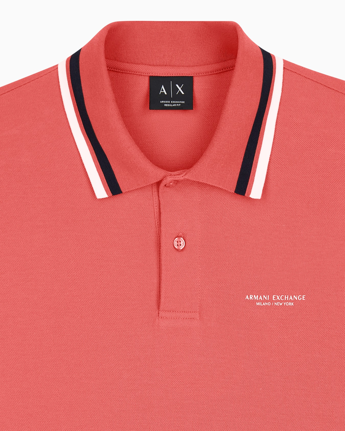 regular fit polo shirt in cotton piquet with rib details Slide 4