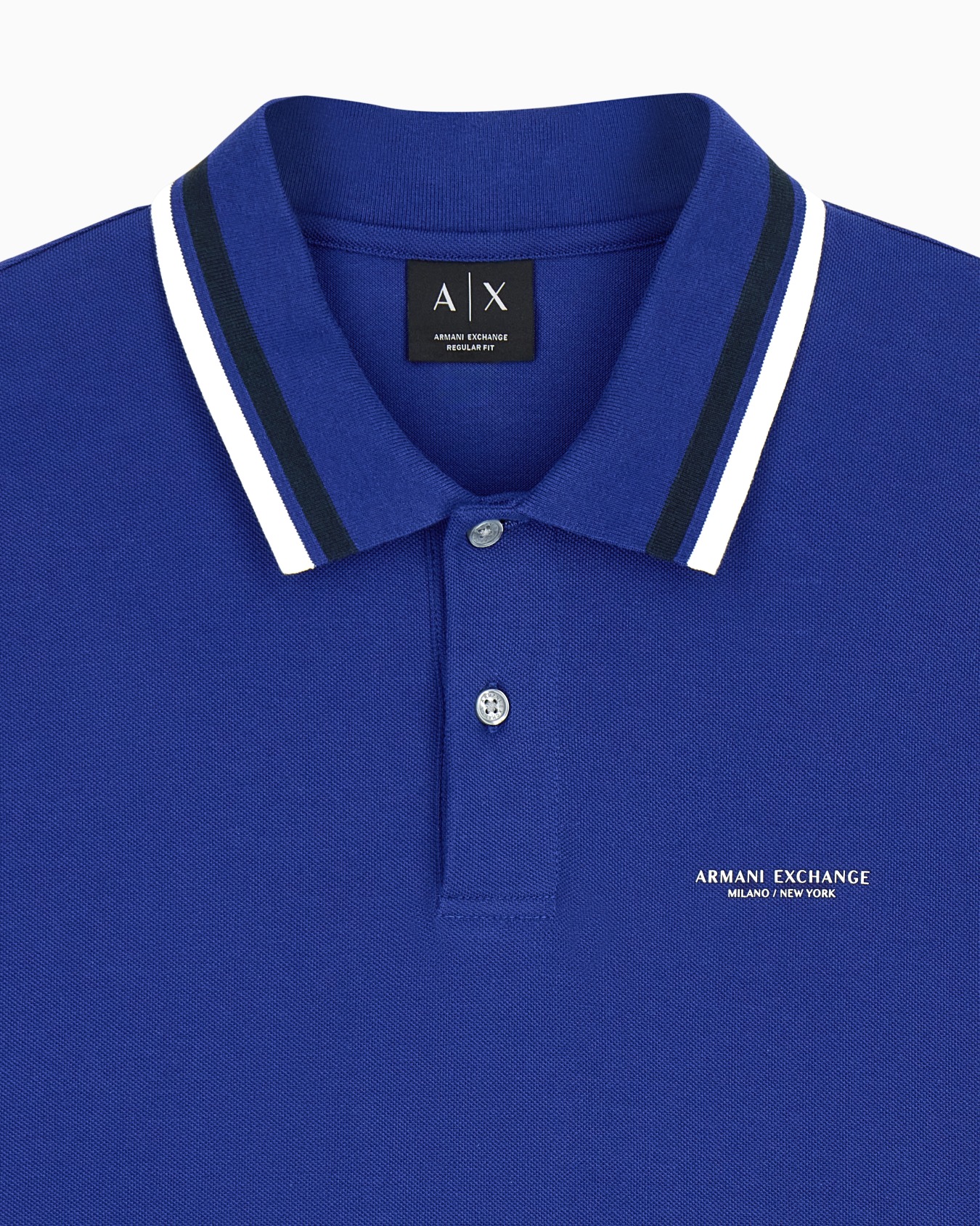 regular fit polo shirt in cotton piquet with rib details Slide 4