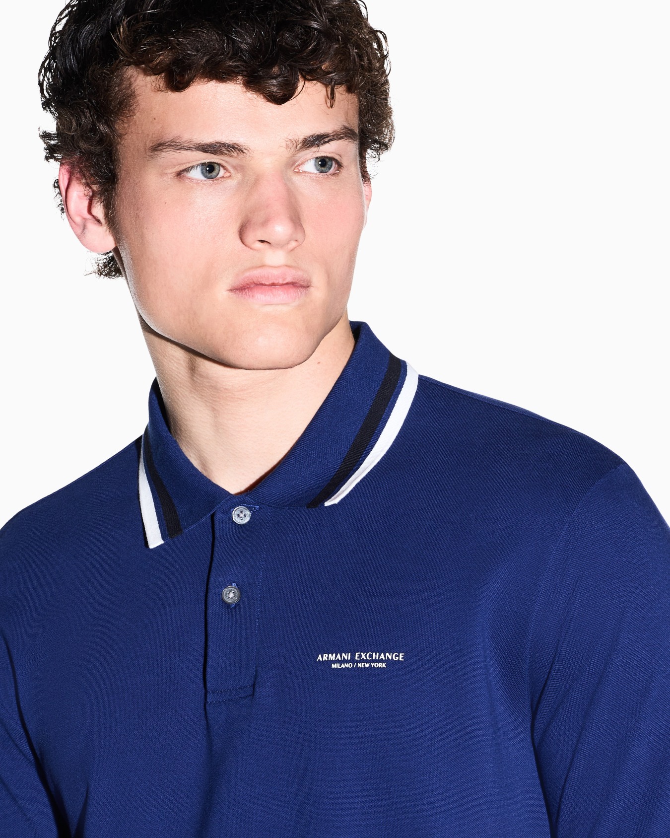 regular fit polo shirt in cotton piquet with rib details Slide 6