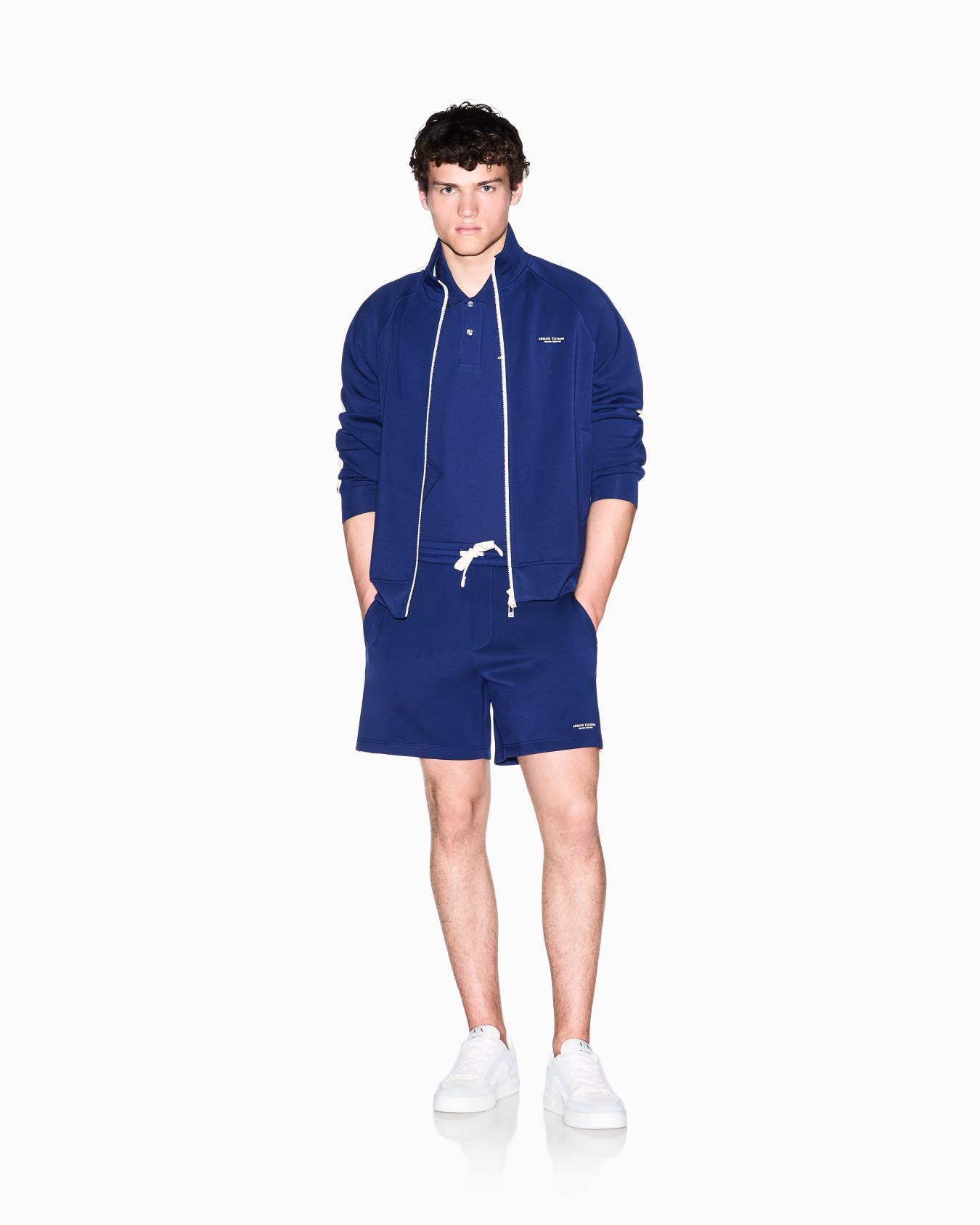 regular fit polo shirt in cotton piquet with rib details Slide 1