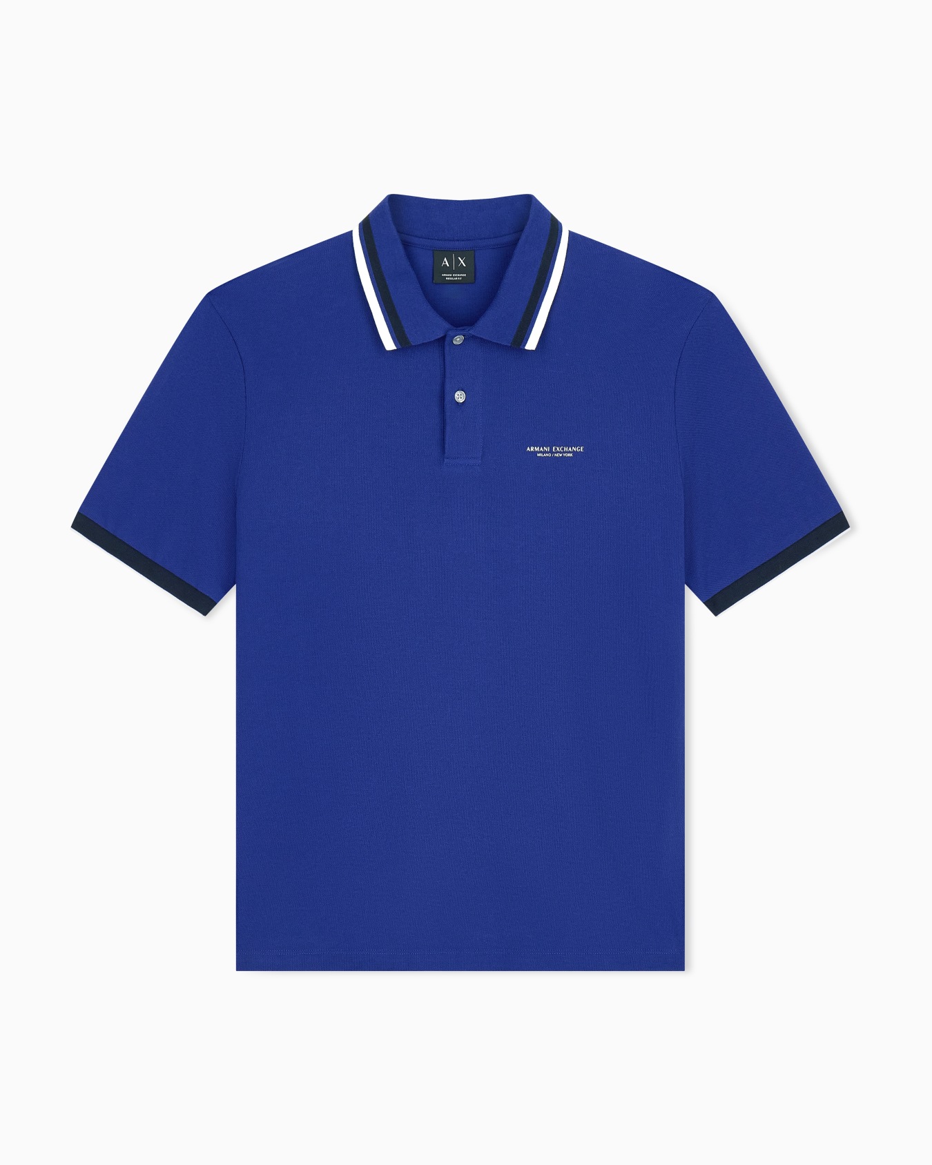 regular fit polo shirt in cotton piquet with rib details Slide 0