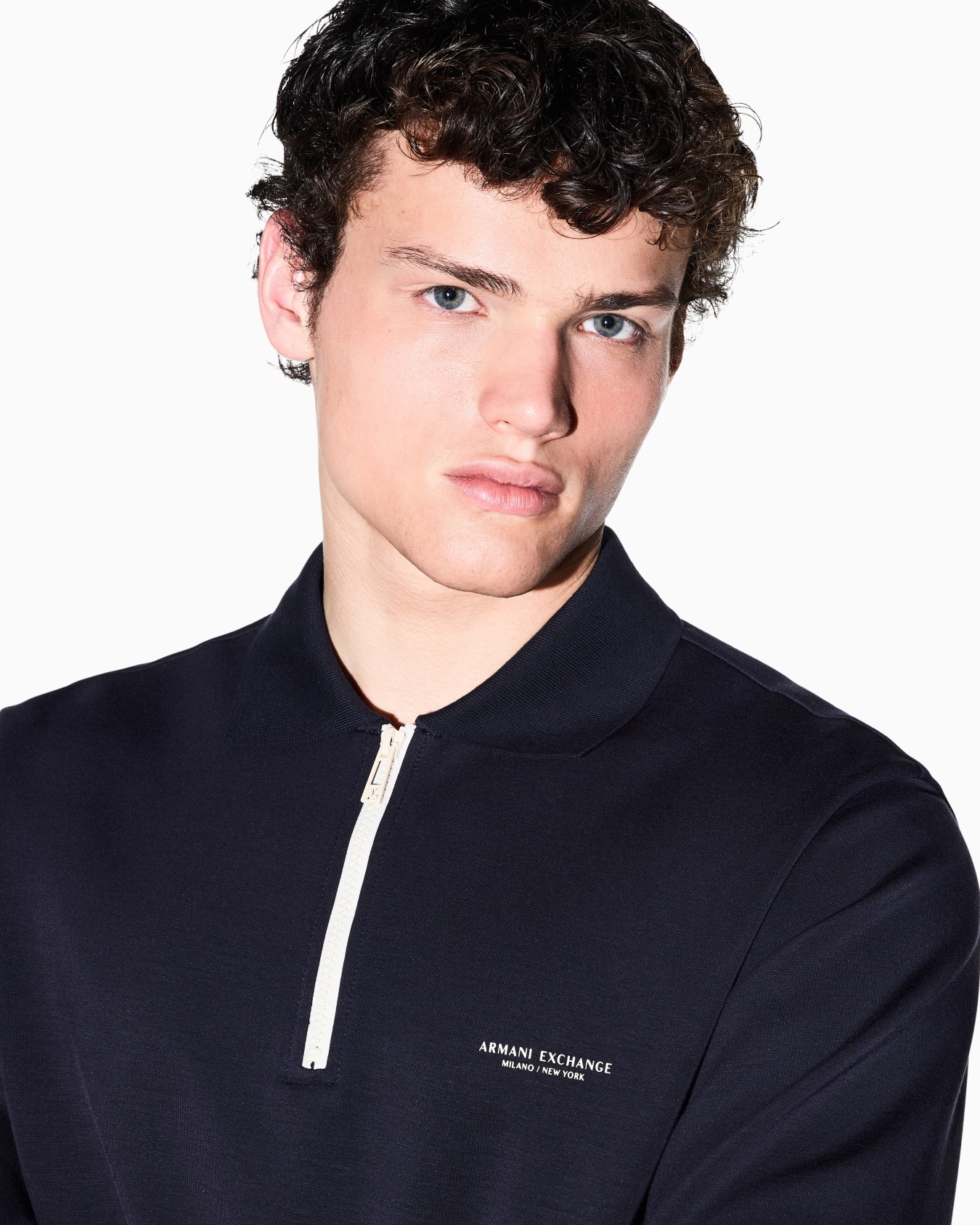Felpa in modal stretch con zip a quarto Slide 6
