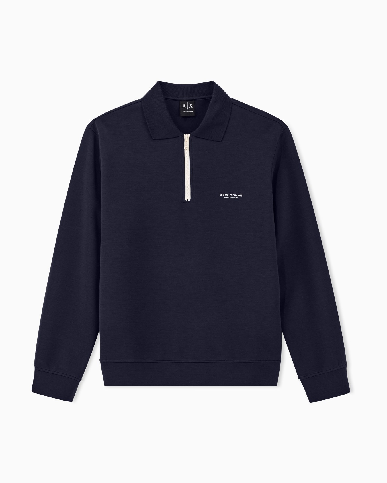 Felpa in modal stretch con zip a quarto Slide 0