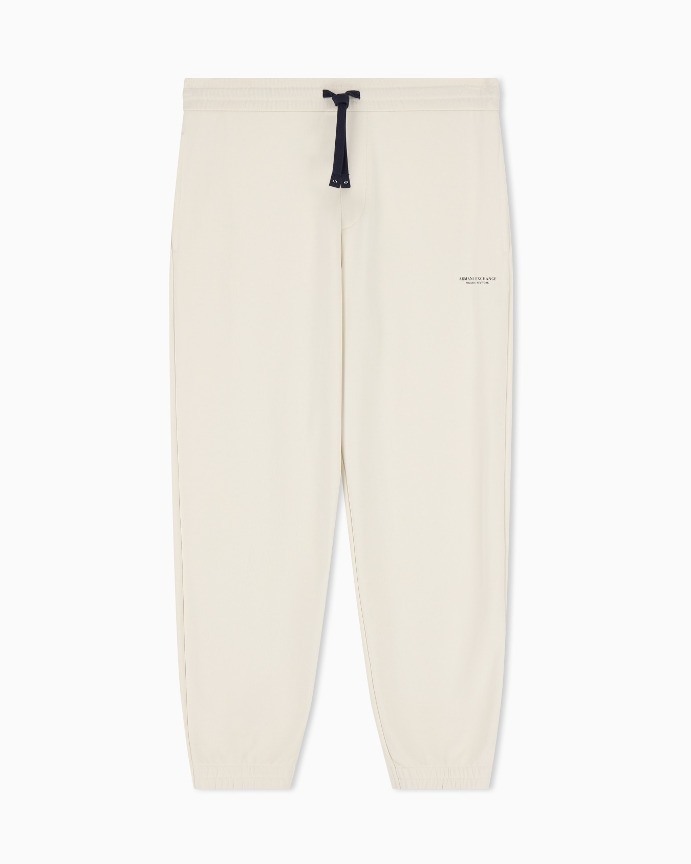 regular fit trousers in cotton French terry with rib trim Slide 0