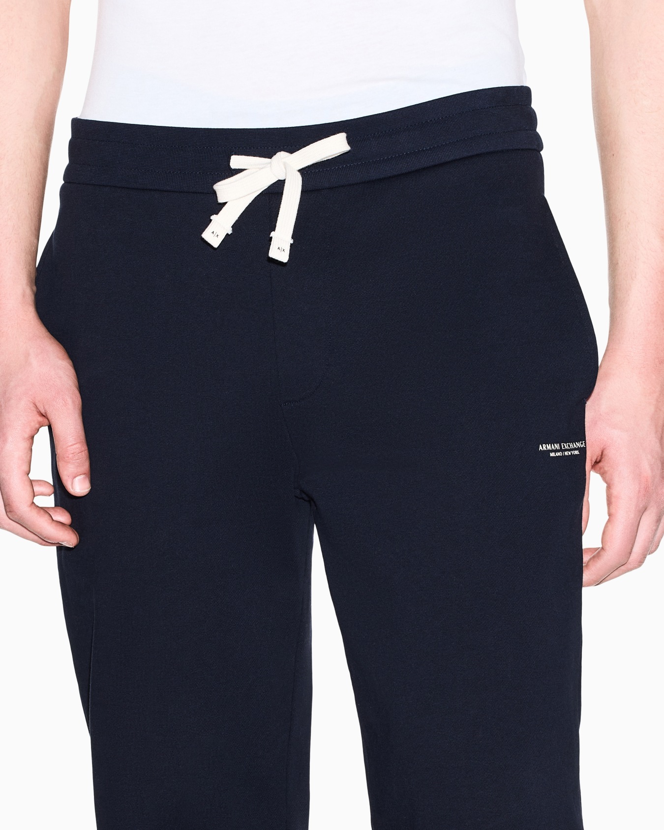regular fit trousers in cotton French terry with rib trim Slide 5