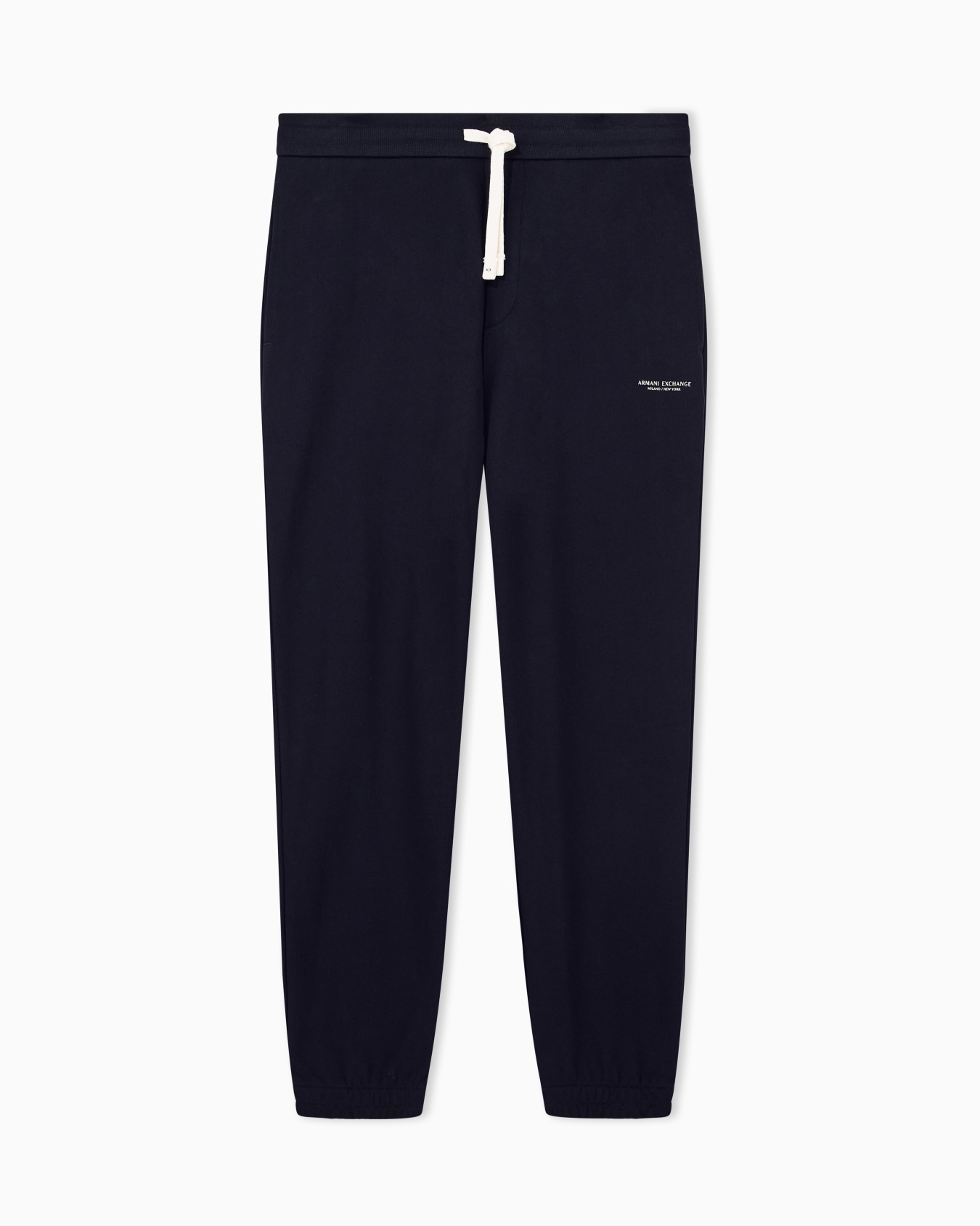 regular fit trousers in cotton French terry with rib trim Slide 0