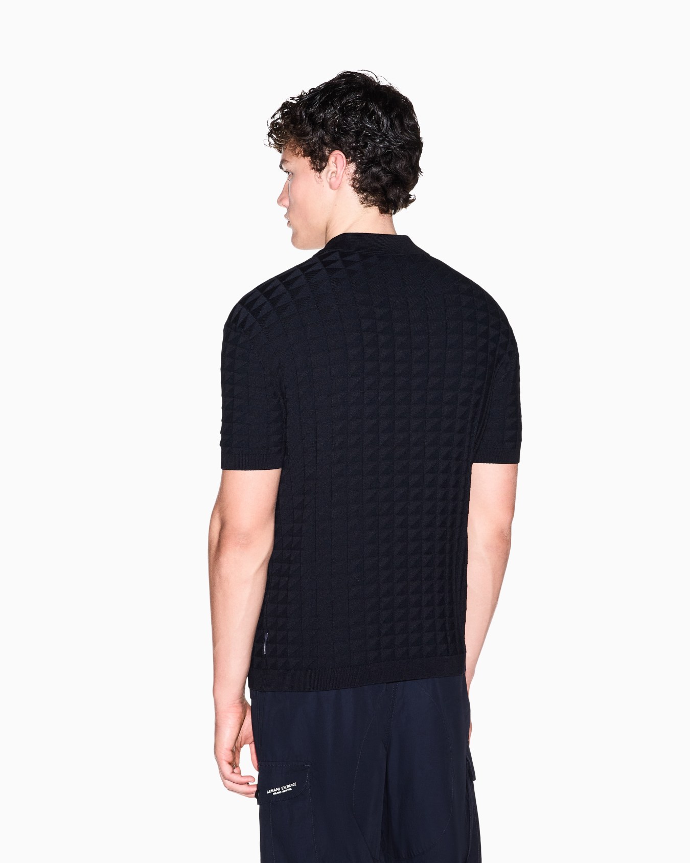 regular fit knit polo in viscose mix Slide 5