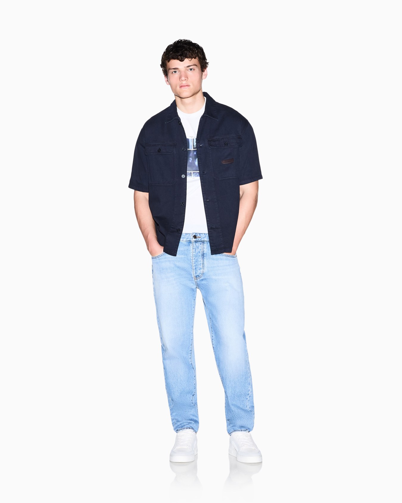 slim fit t-shirt in cotton jersey Slide 1