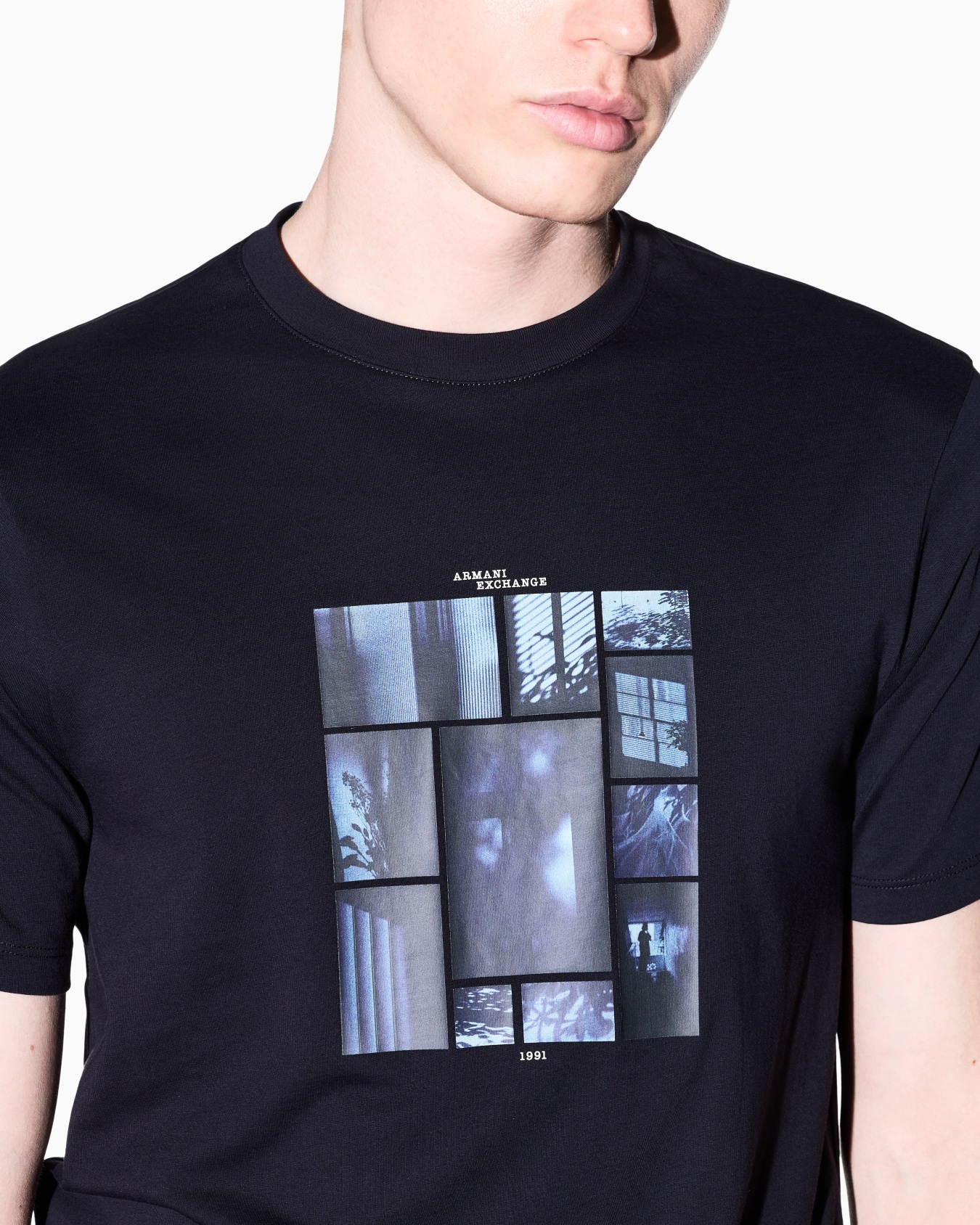 T-shirt slim fit in jersey di cotone con stampa grafica Slide 6