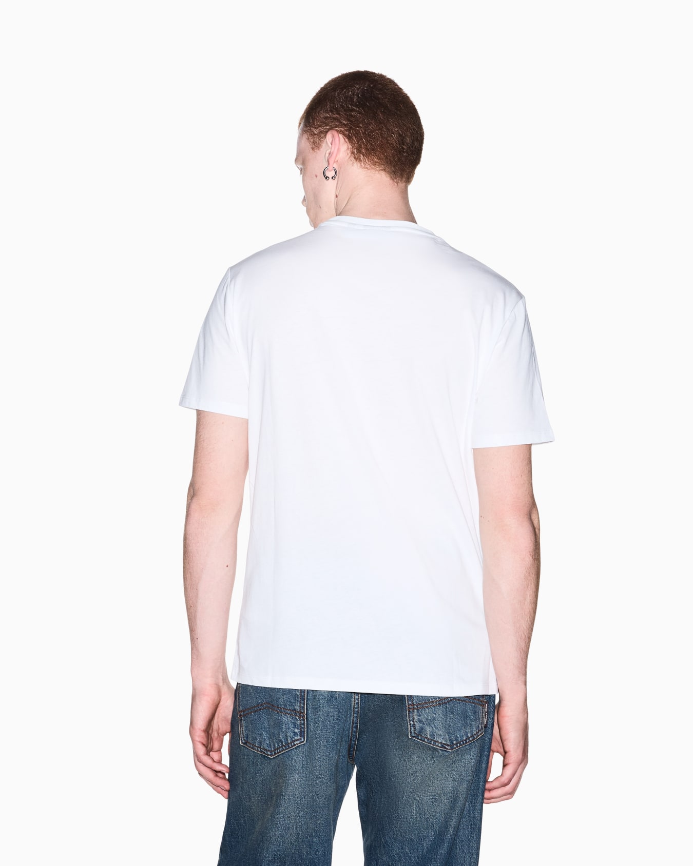 T-shirt slim fit in jersey di cotone con stampa logo Slide 5
