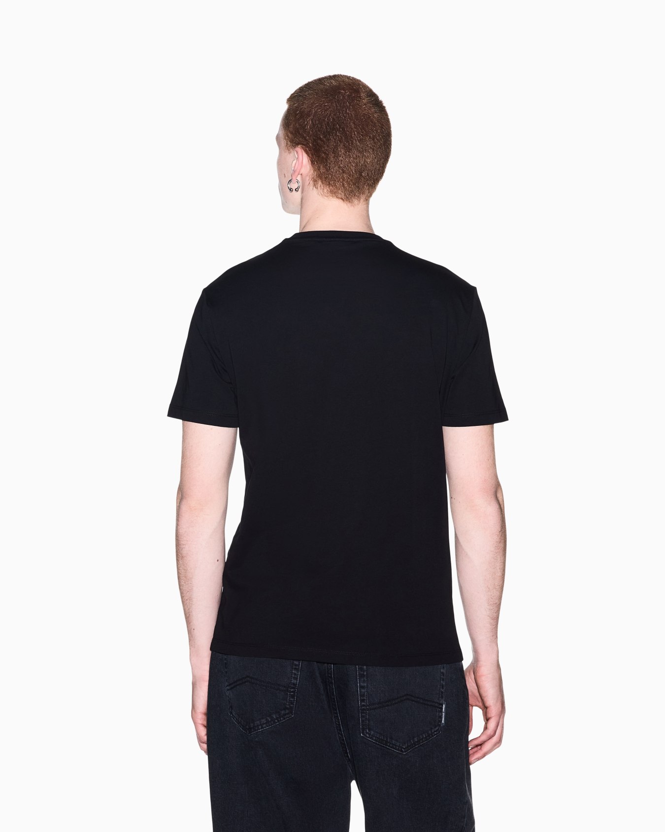 T-shirt slim fit in jersey di cotone con stampa logo Slide 5