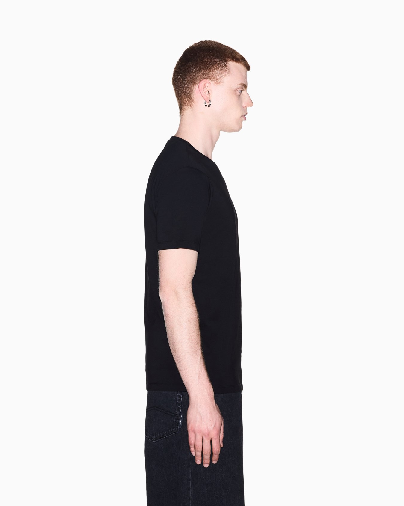 T-shirt slim fit in jersey di cotone con stampa logo Slide 7