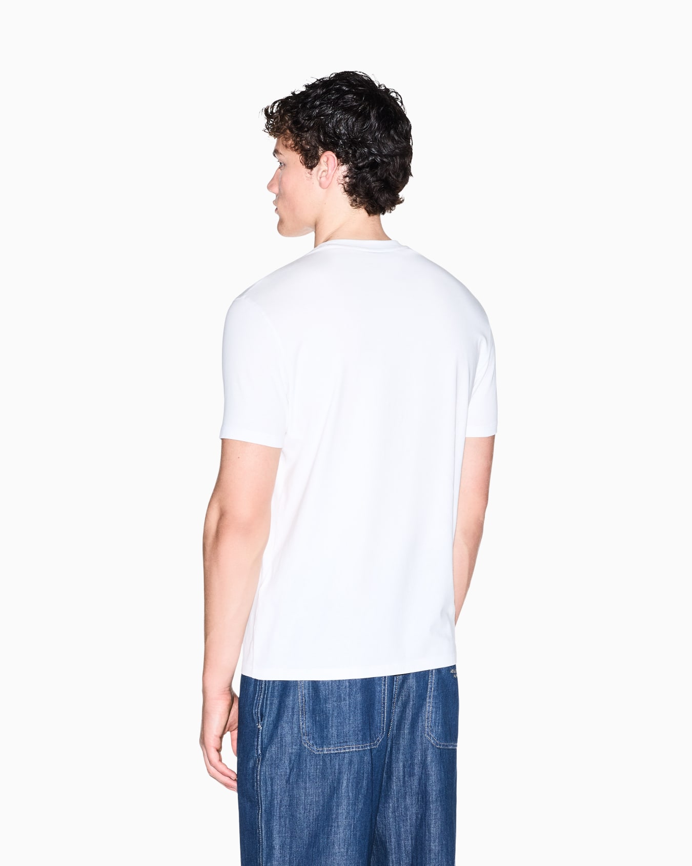 slim fit t-shirt in stretch cotton jersey with rib details Slide 5