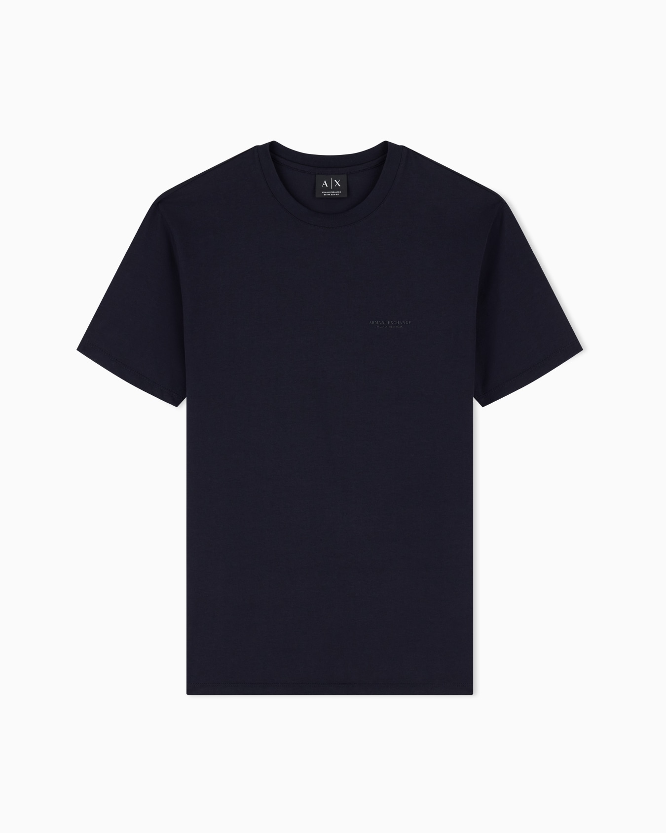 slim fit t-shirt in stretch cotton jersey with rib details Slide 0