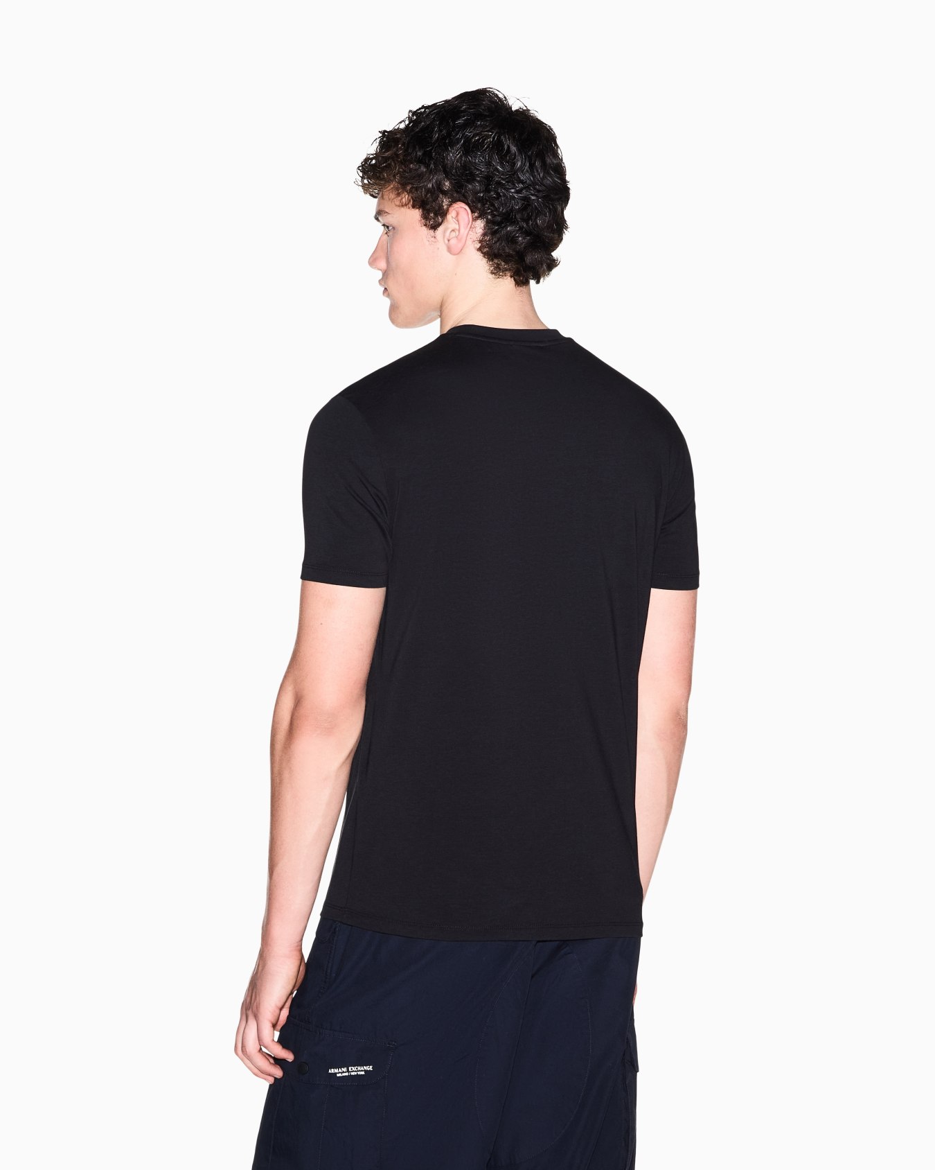 slim fit t-shirt in stretch cotton jersey with rib details Slide 5