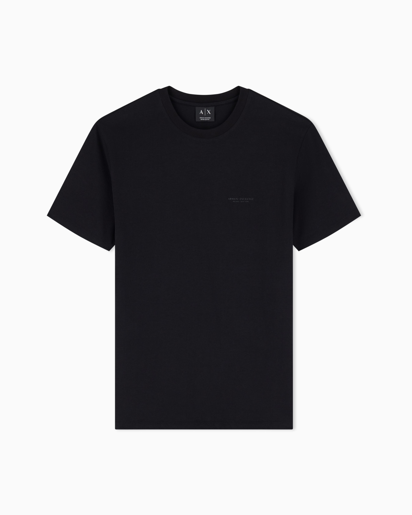slim fit t-shirt in stretch cotton jersey with rib details Slide 0
