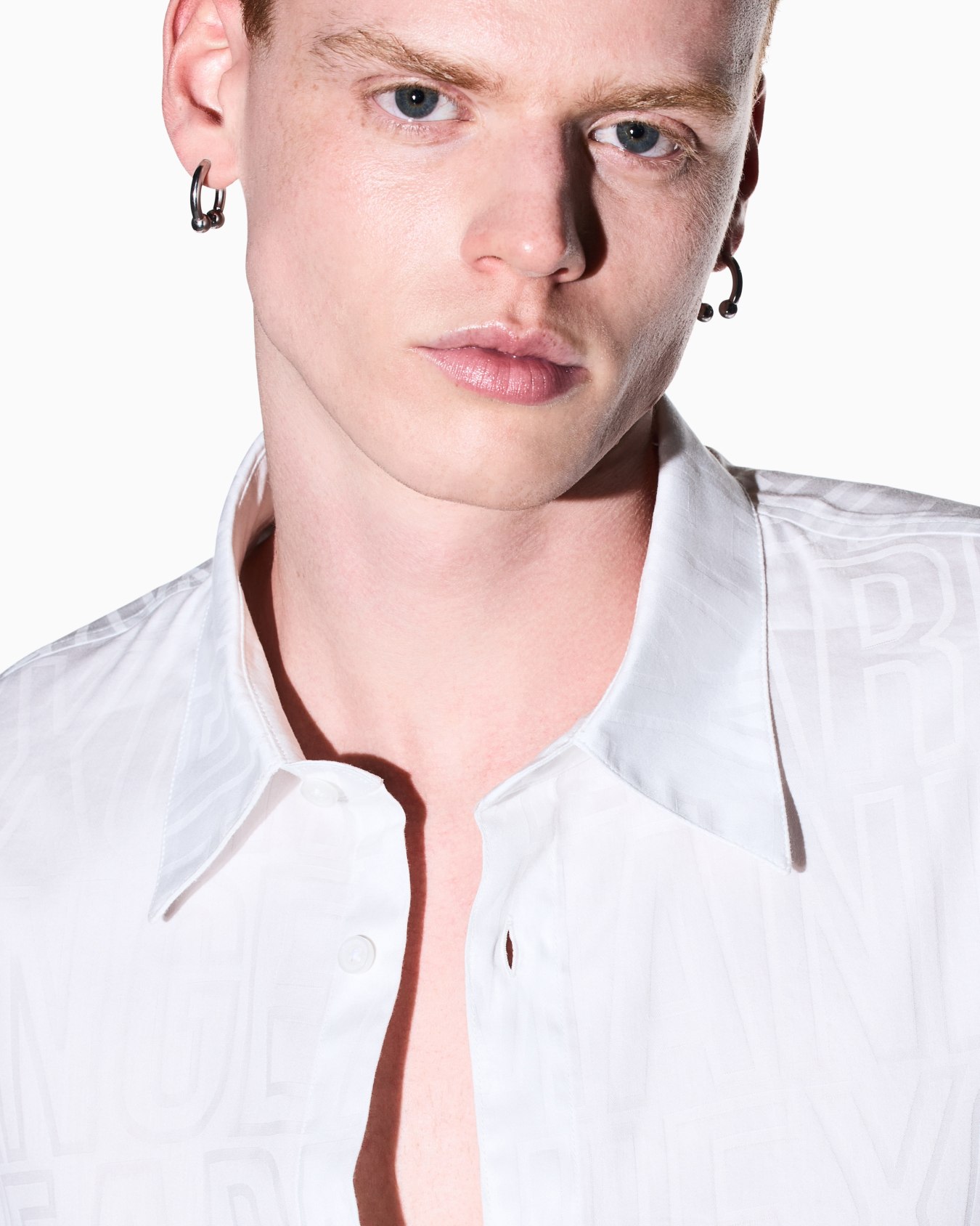 regular fit shirt in cotton jacquard Slide 6