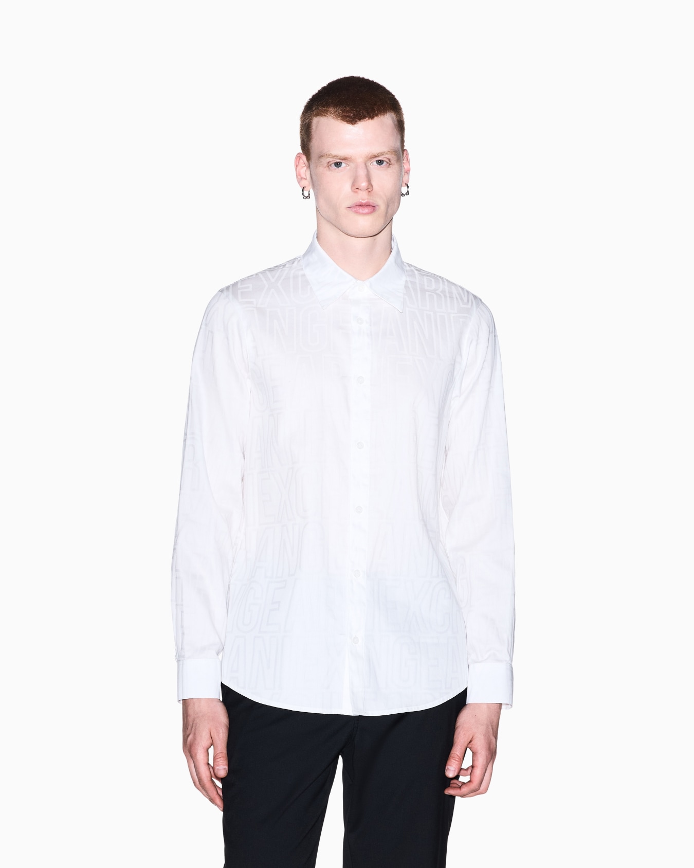 regular fit shirt in cotton jacquard Slide 3