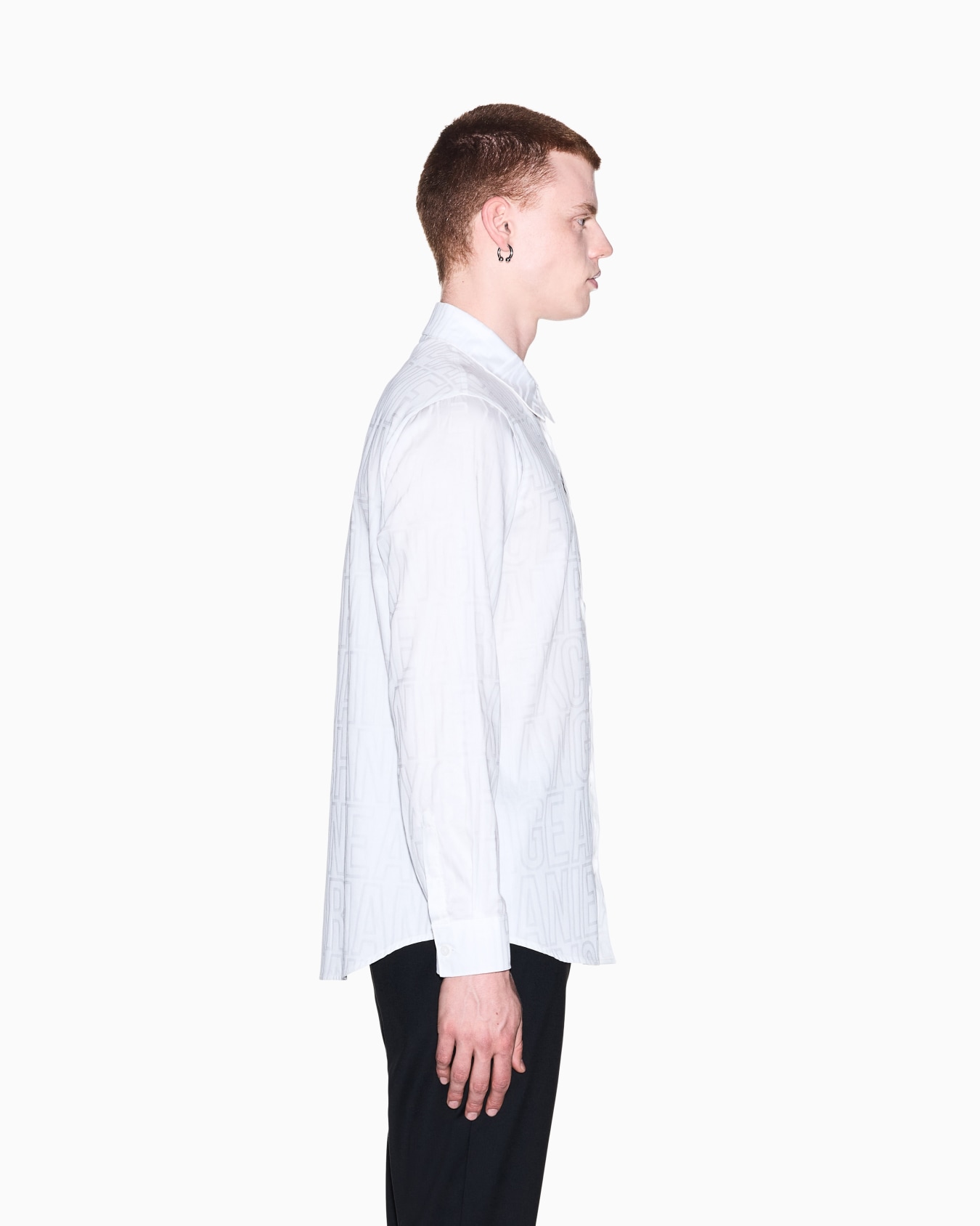 regular fit shirt in cotton jacquard Slide 7