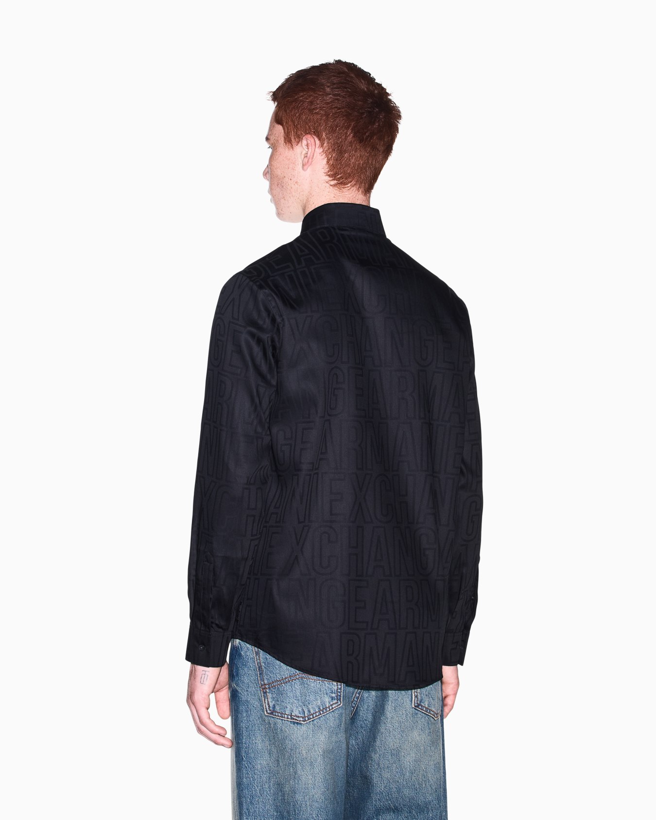 regular fit shirt in cotton jacquard Slide 5