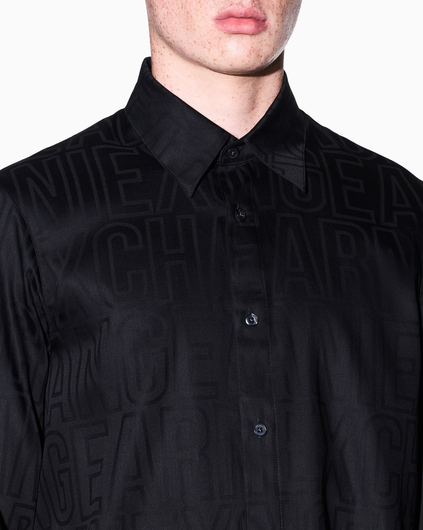 regular fit shirt in cotton jacquard Slide 6