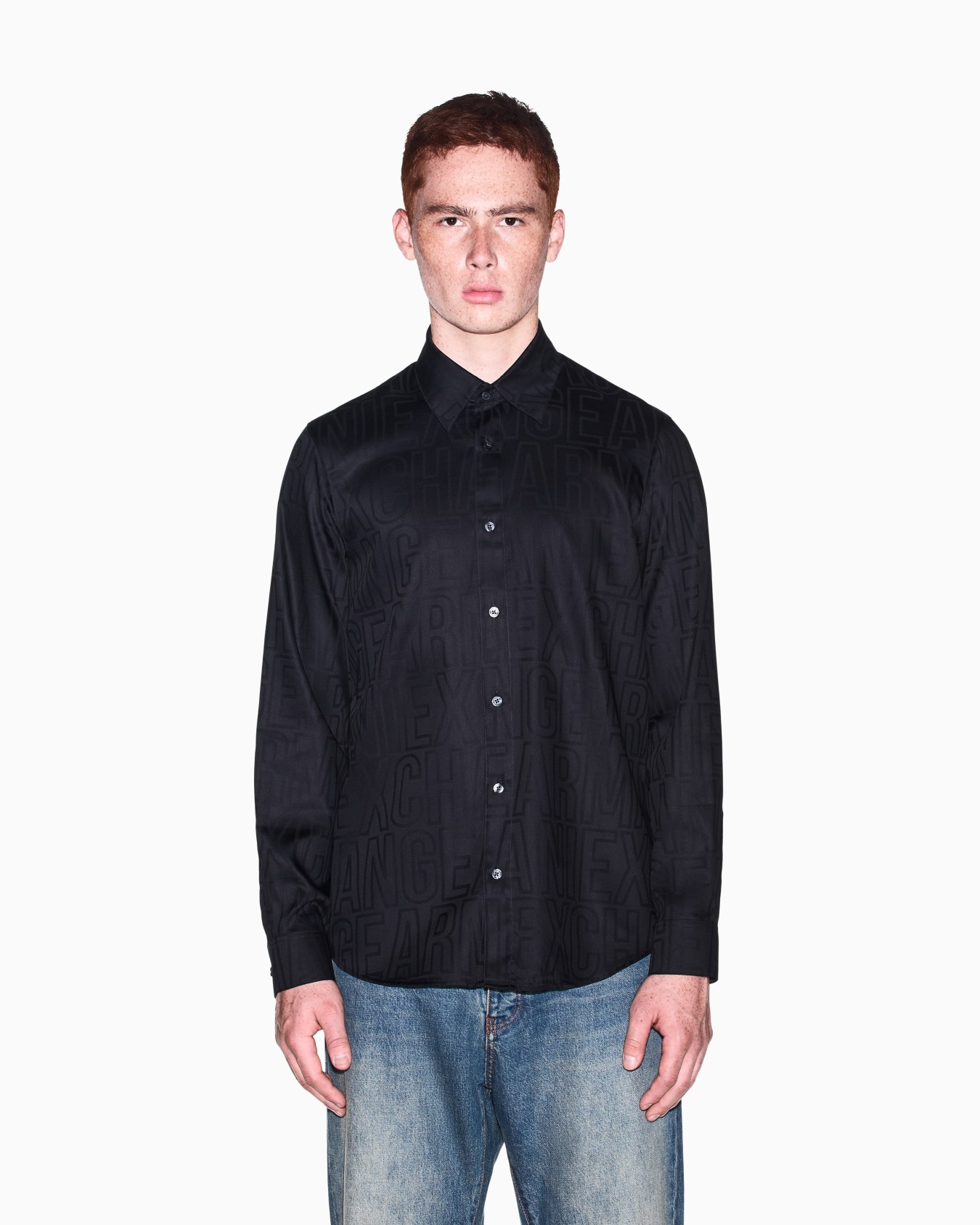 regular fit shirt in cotton jacquard Slide 3