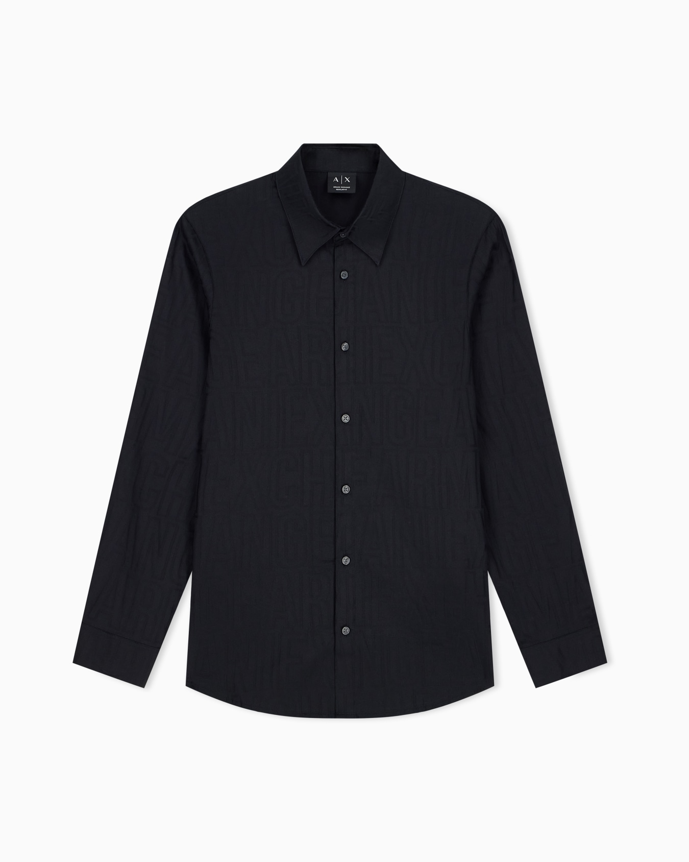 regular fit shirt in cotton jacquard Slide 0