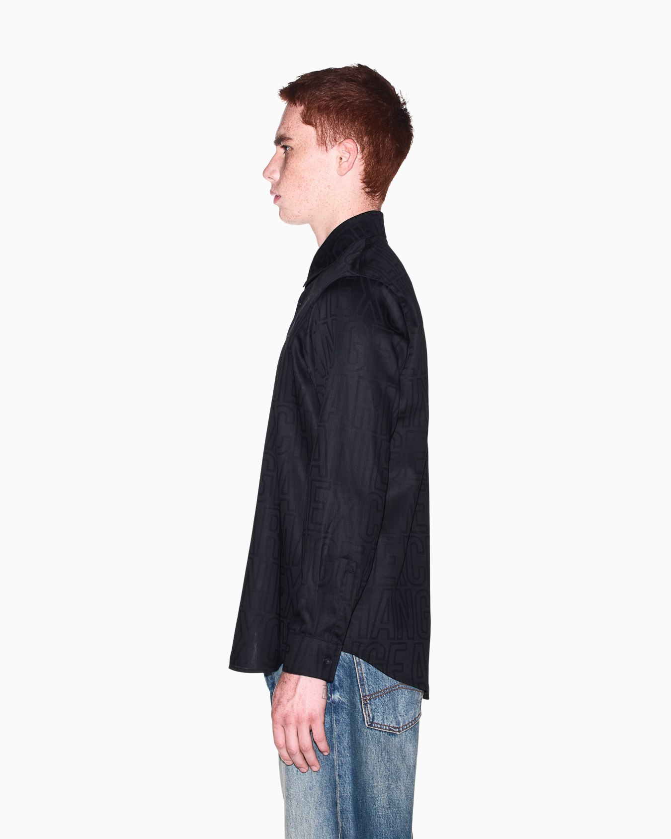 regular fit shirt in cotton jacquard Slide 7