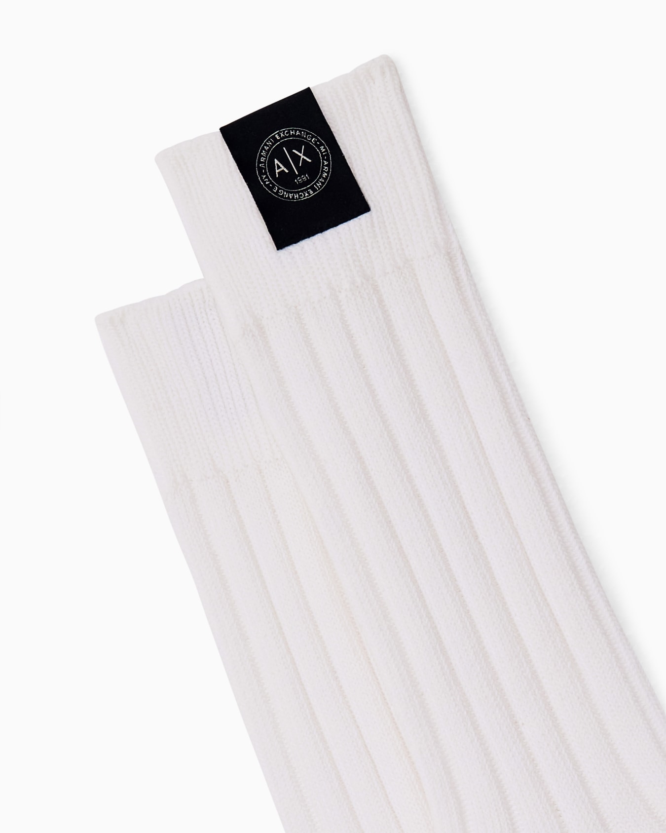 Chaussettes en maille de coton côtelé avec écusson Diapositive 2