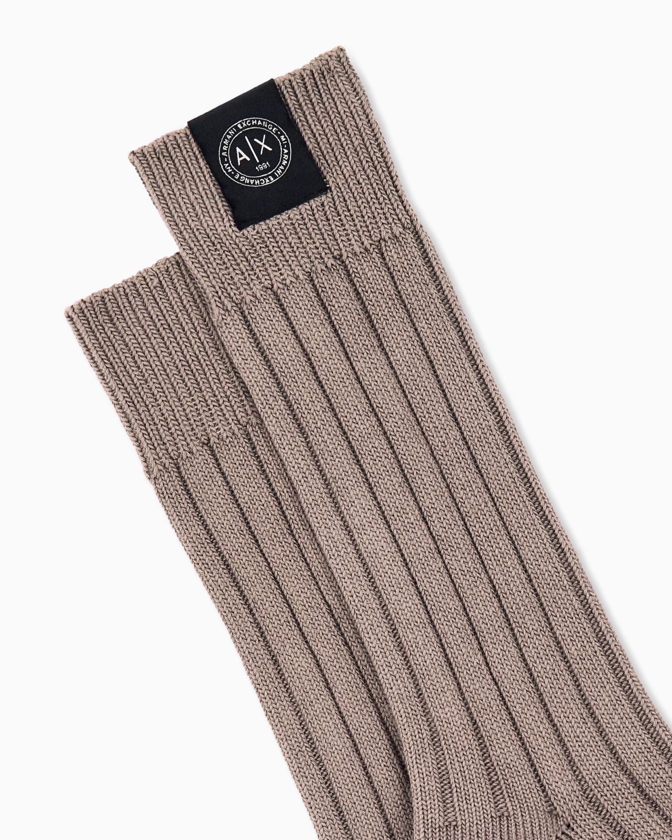 Chaussettes en maille de coton côtelé avec écusson Diapositive 2