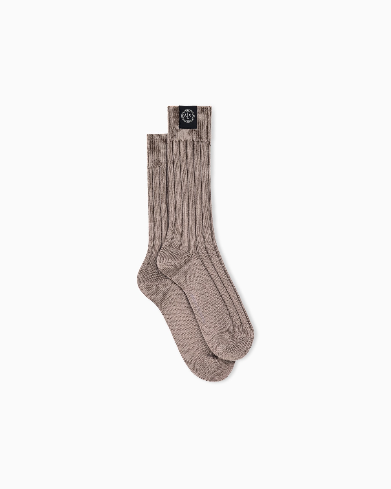 Chaussettes en maille de coton côtelé avec écusson Diapositive 0