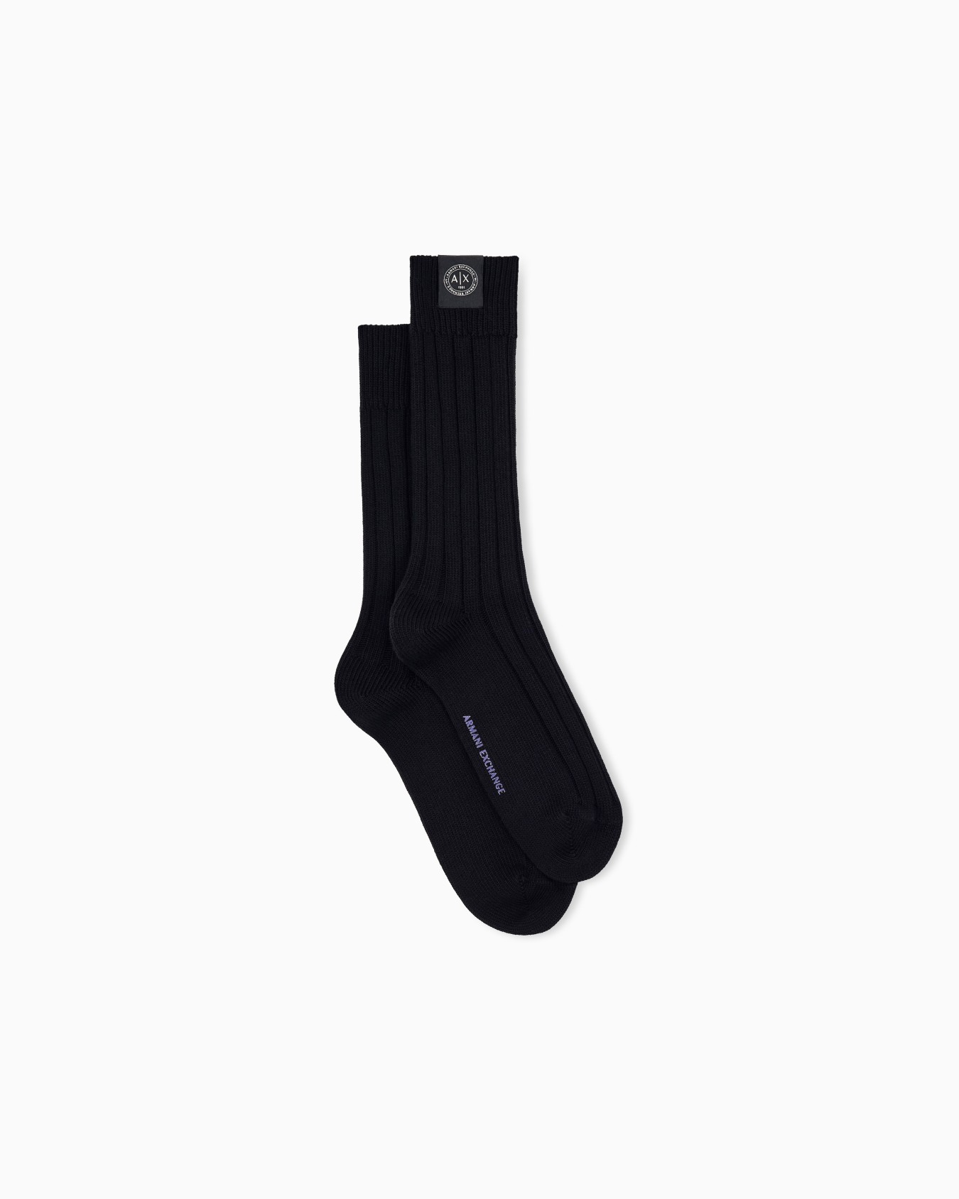 Chaussettes en maille de coton côtelé avec écusson Diapositive 0