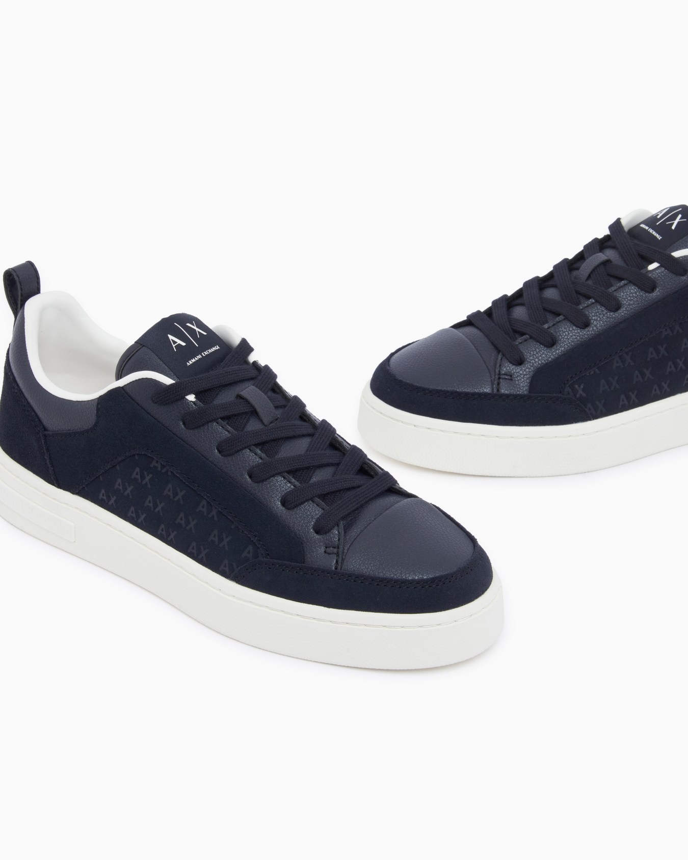 Sneakers in suede with all-over logo and rubber sole Slide 4