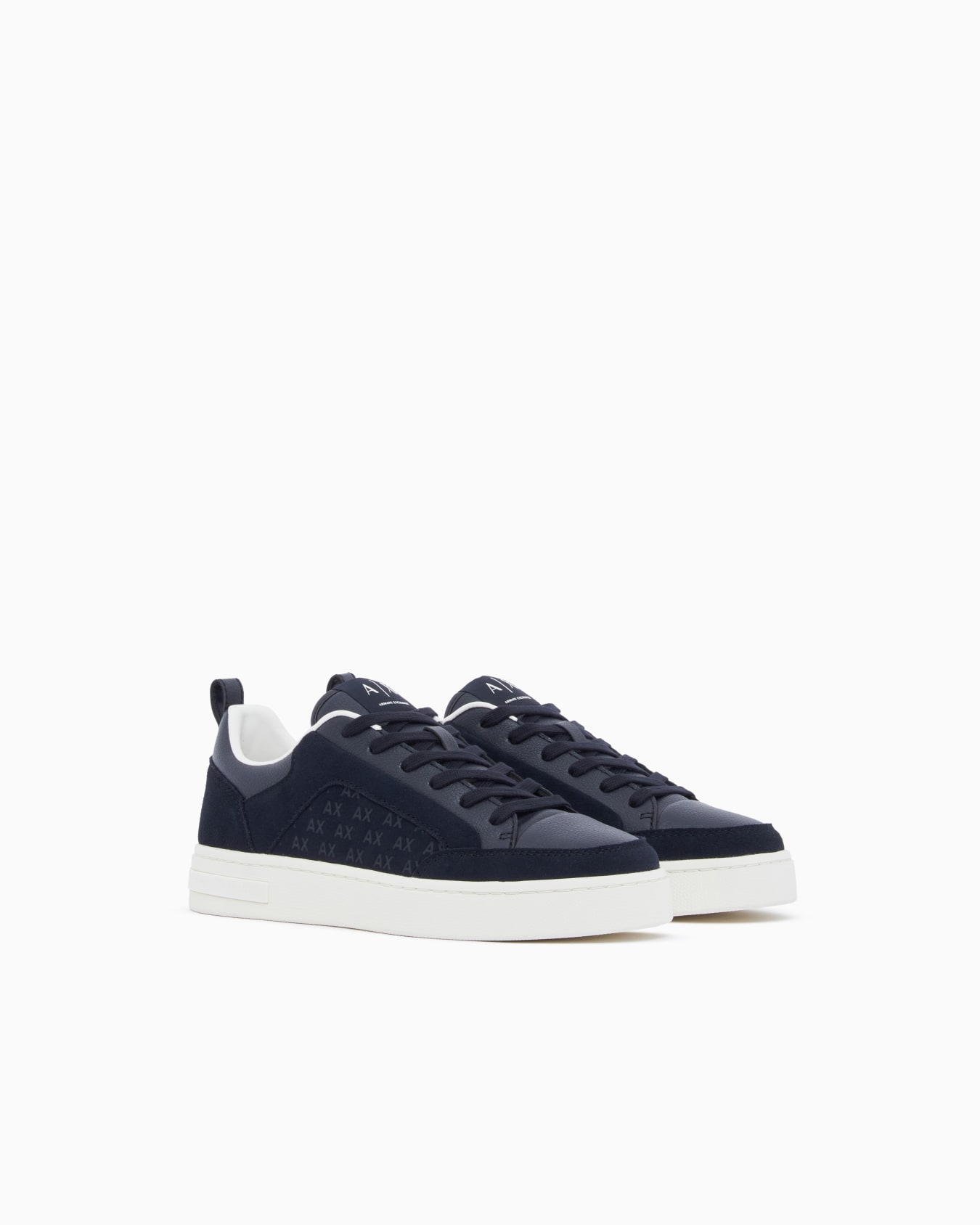 Sneakers in suede with all-over logo and rubber sole Slide 1
