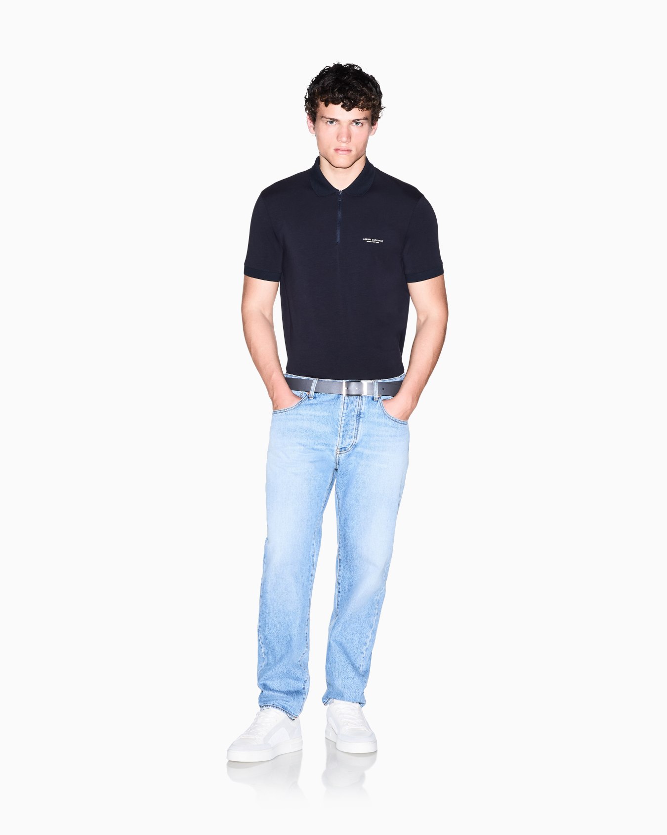 slim fit polo shirt stretch cotton jersey Slide 1