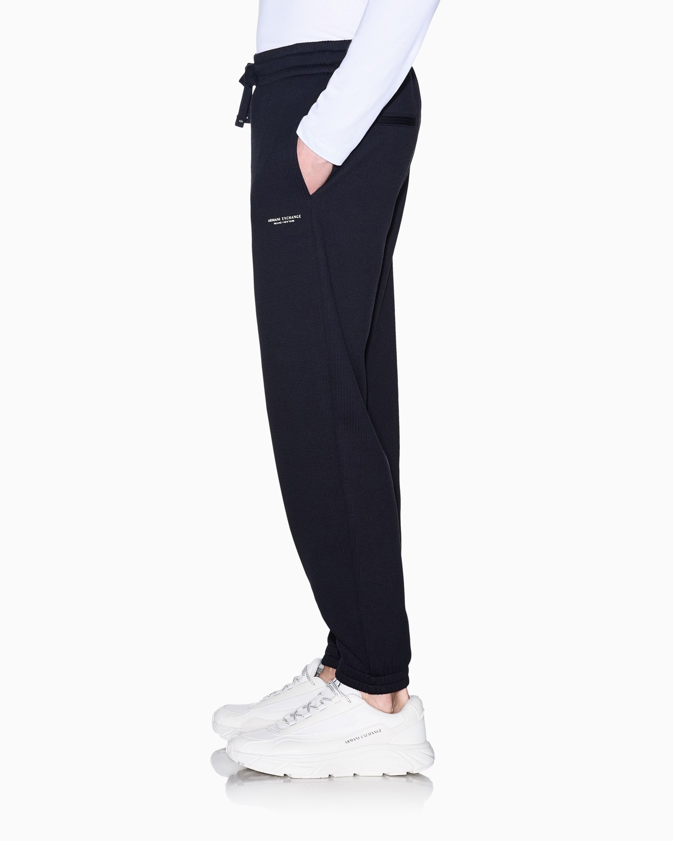 ジャカード ストレッチ ジョガーパンツ スライドする 7