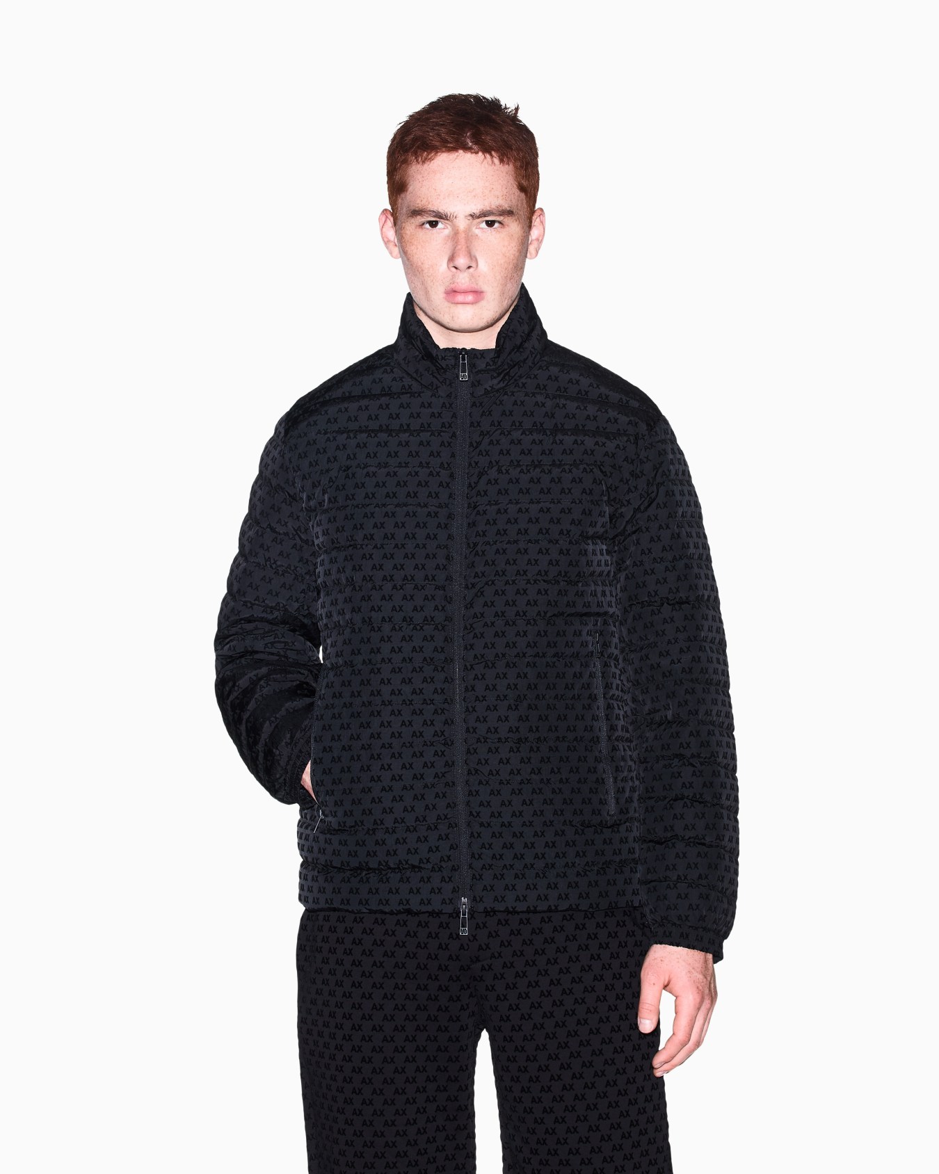 down jacket in all-over flocked nylon Slide 3