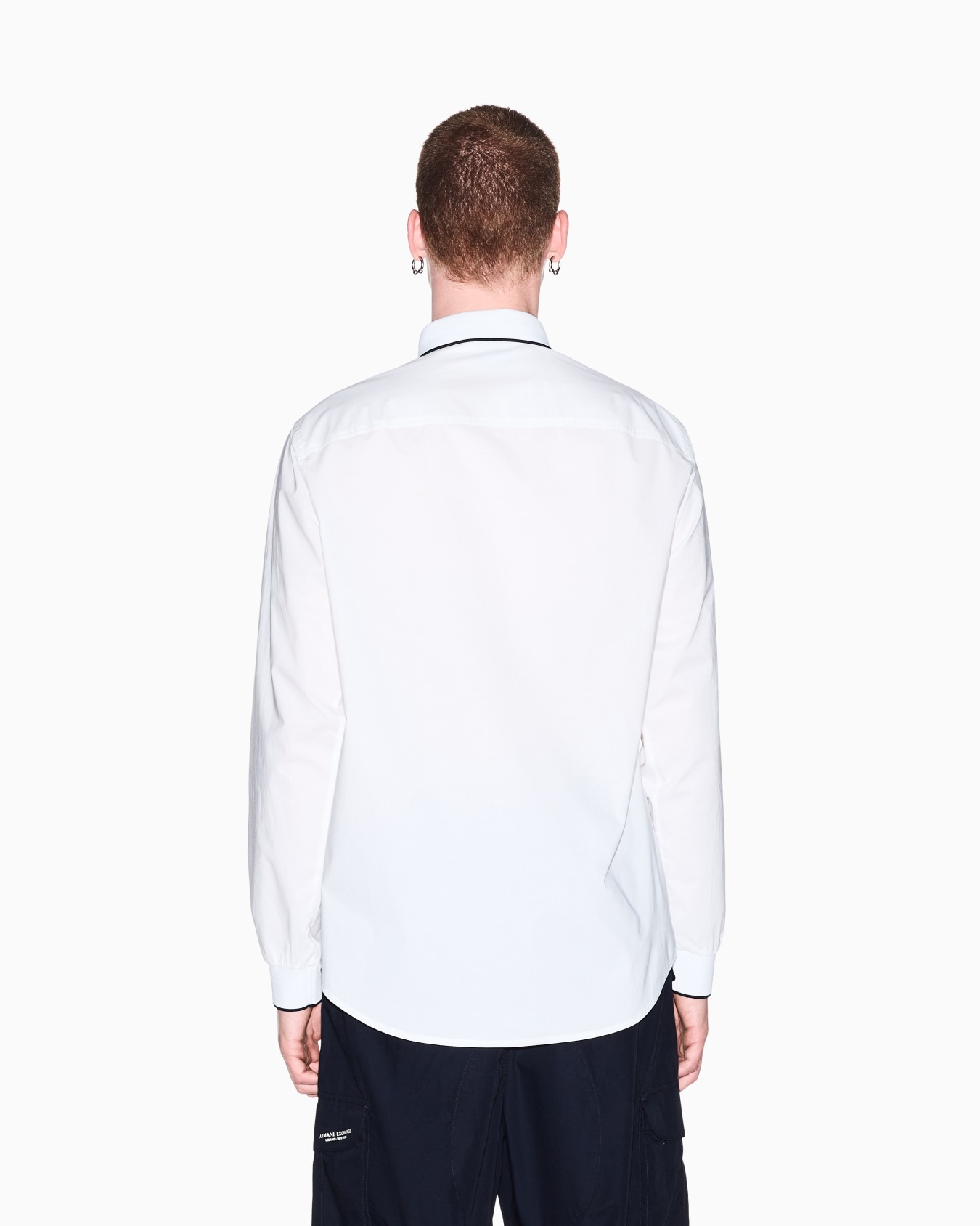 regular fit shirt in cotton poplin with rib details Slide 5