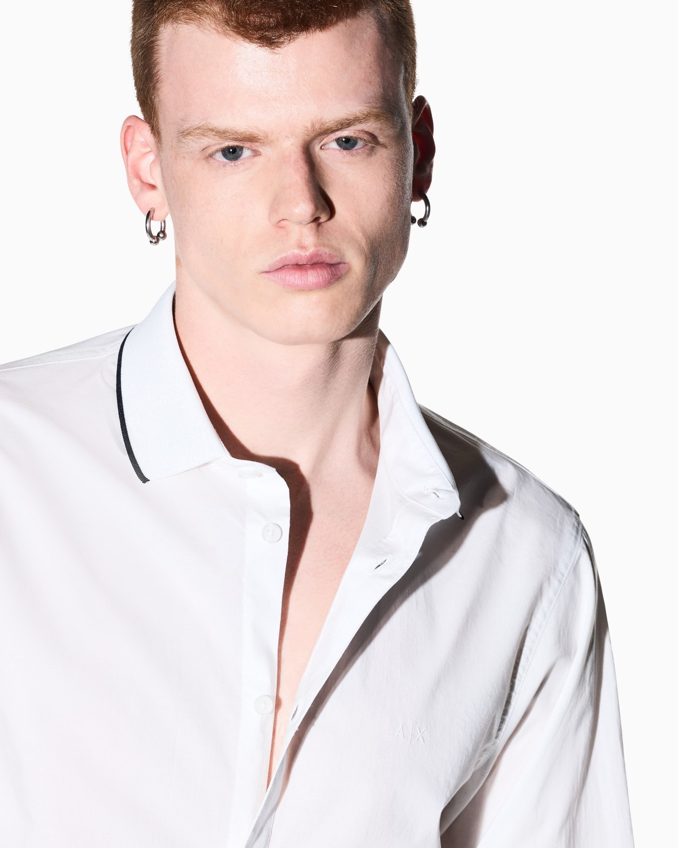 regular fit shirt in cotton poplin with rib details Slide 6
