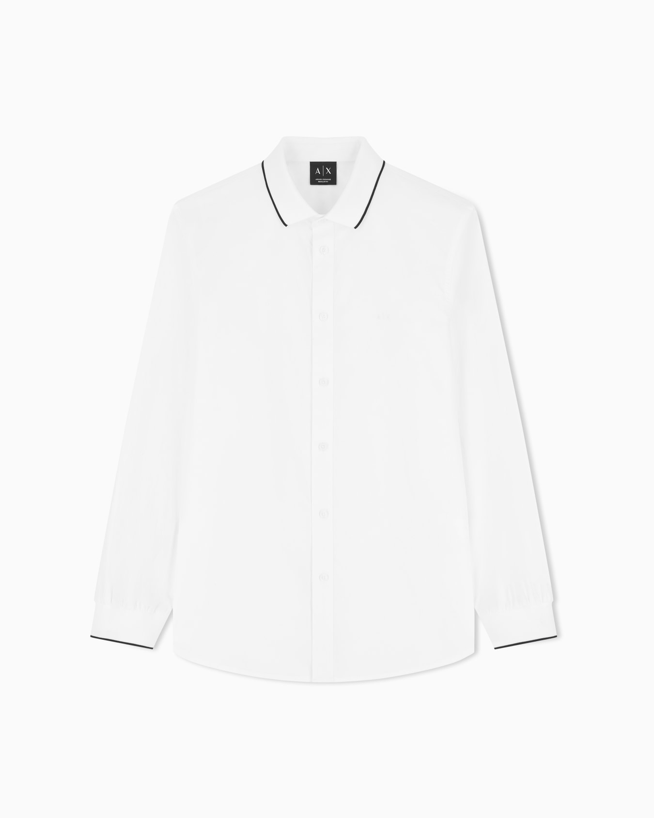 regular fit shirt in cotton poplin with rib details Slide 0