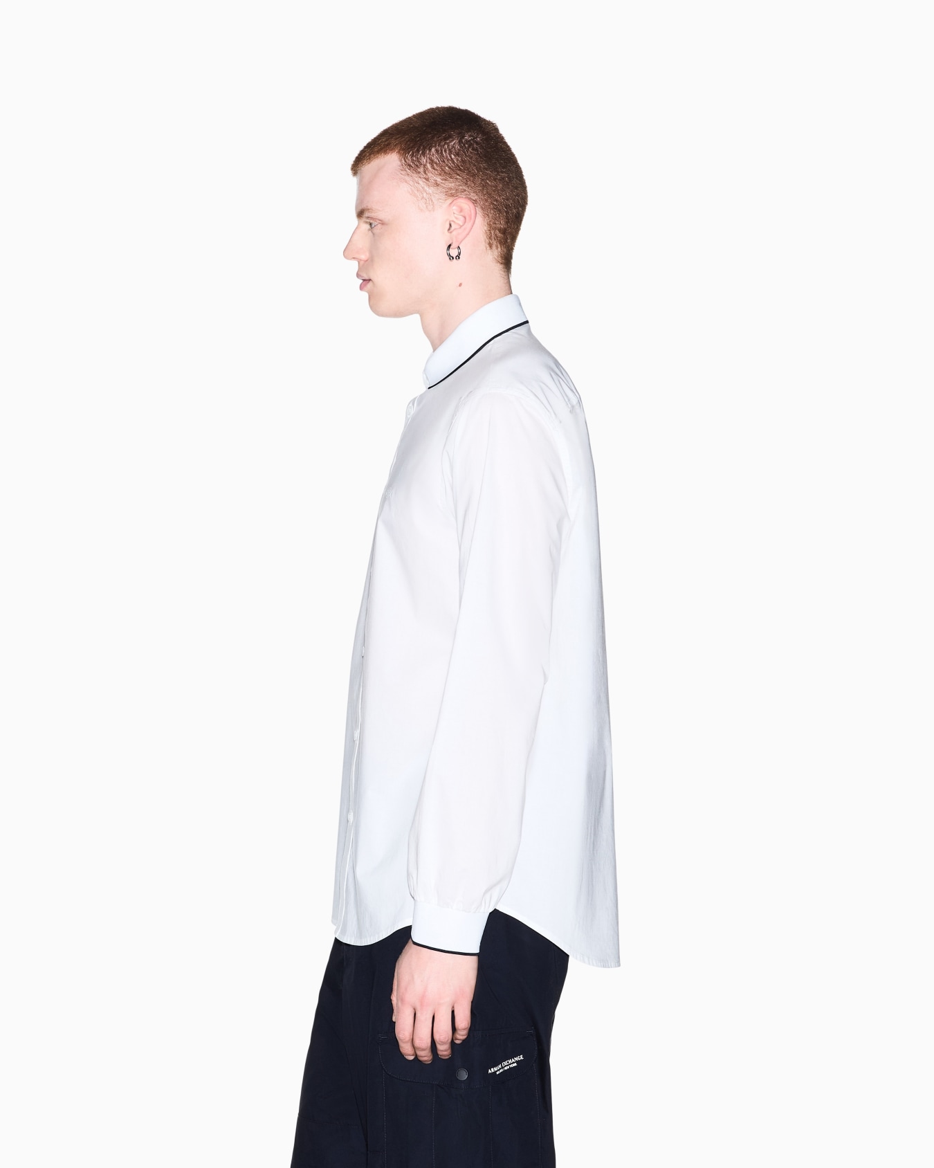 regular fit shirt in cotton poplin with rib details Slide 7