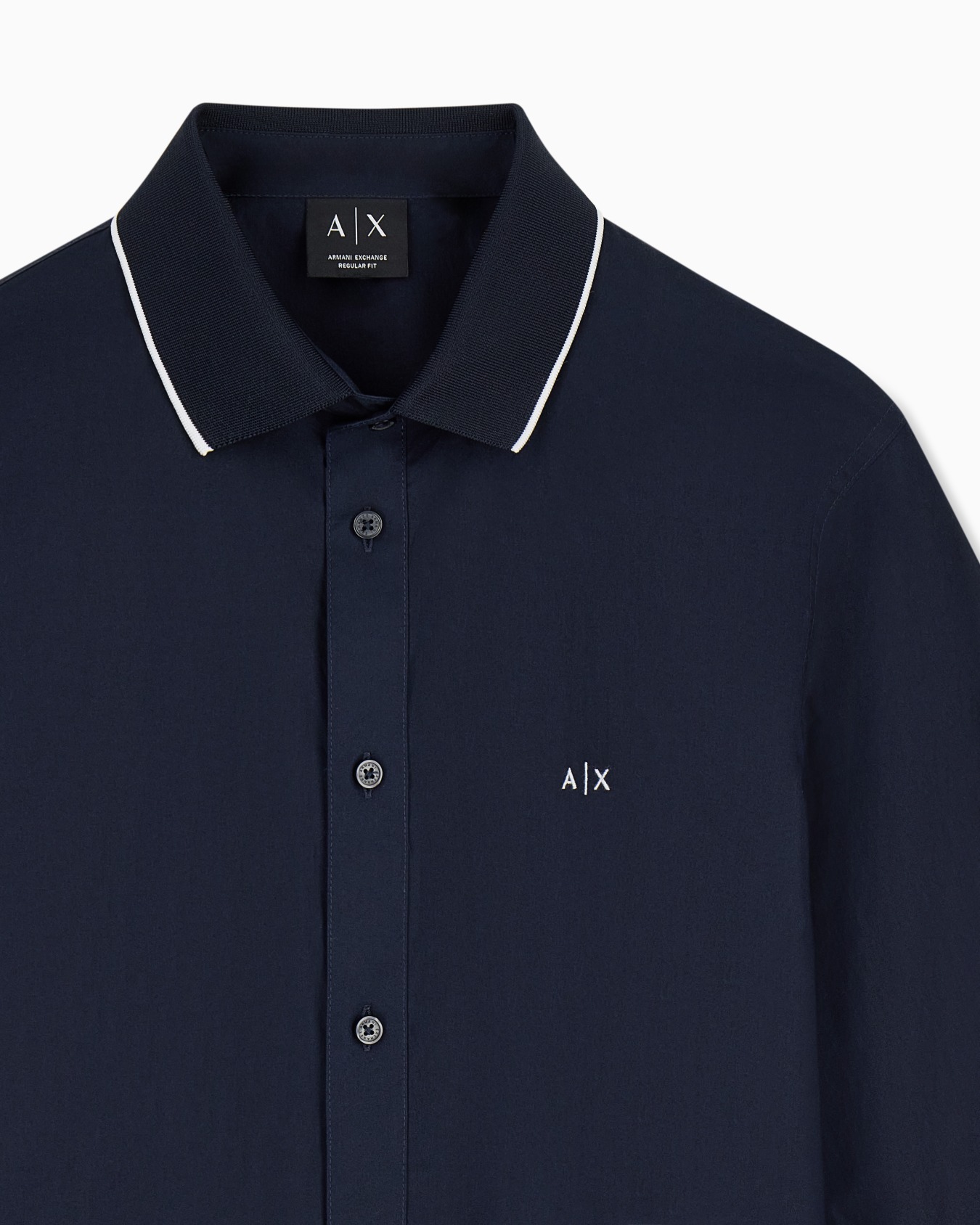 regular fit shirt in cotton poplin with rib details Slide 4