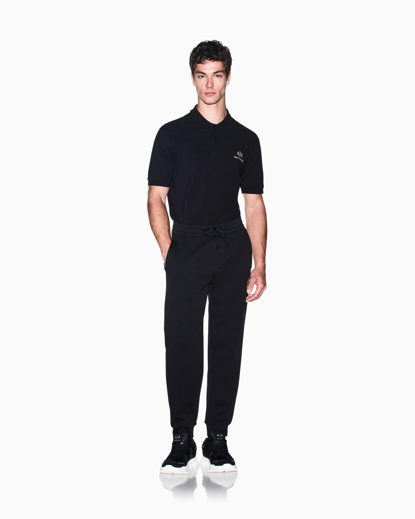 Pantalon de jogging en coton stretch à taille élastique Diapositive 1
