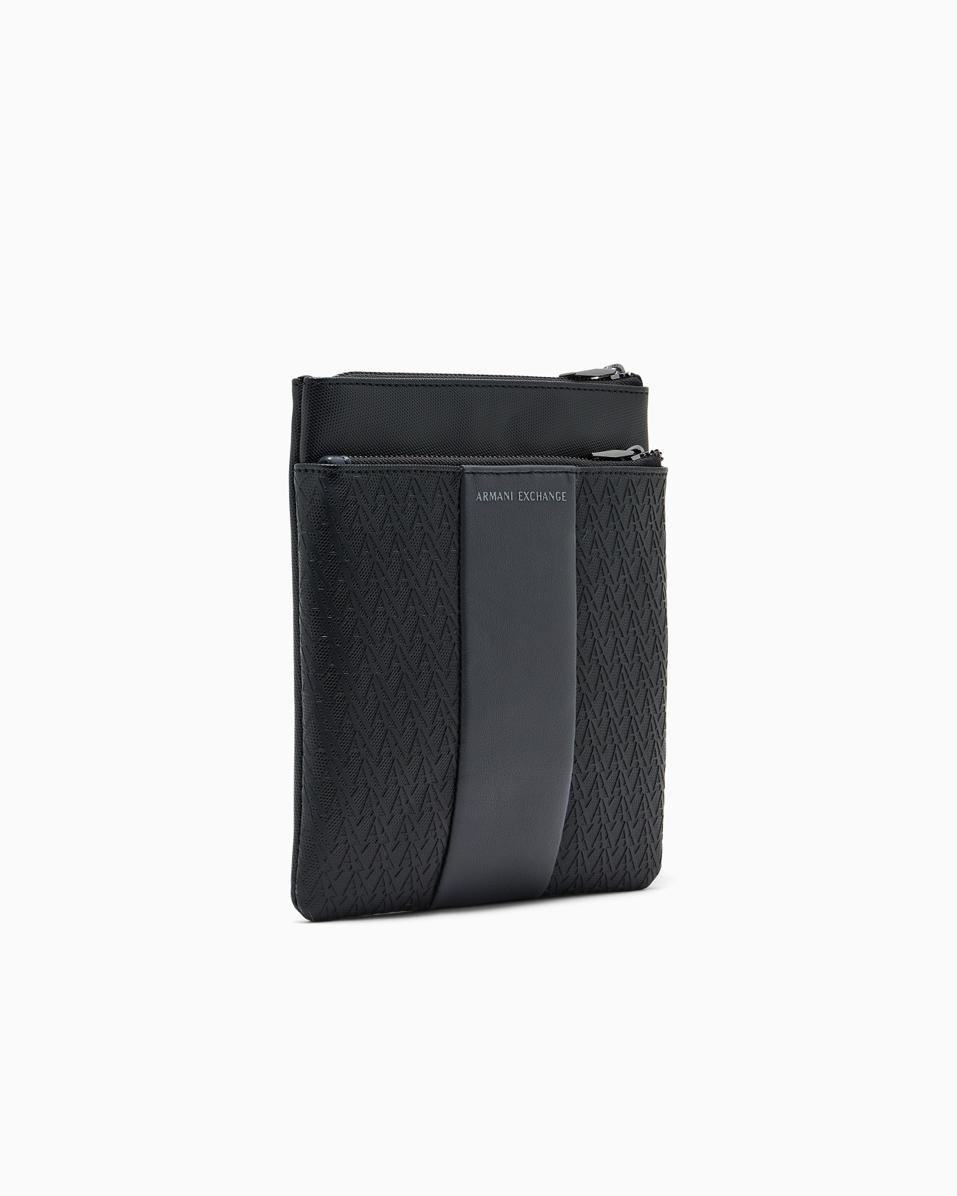 flat crossbody messenger bag in coated fabric Slide 1