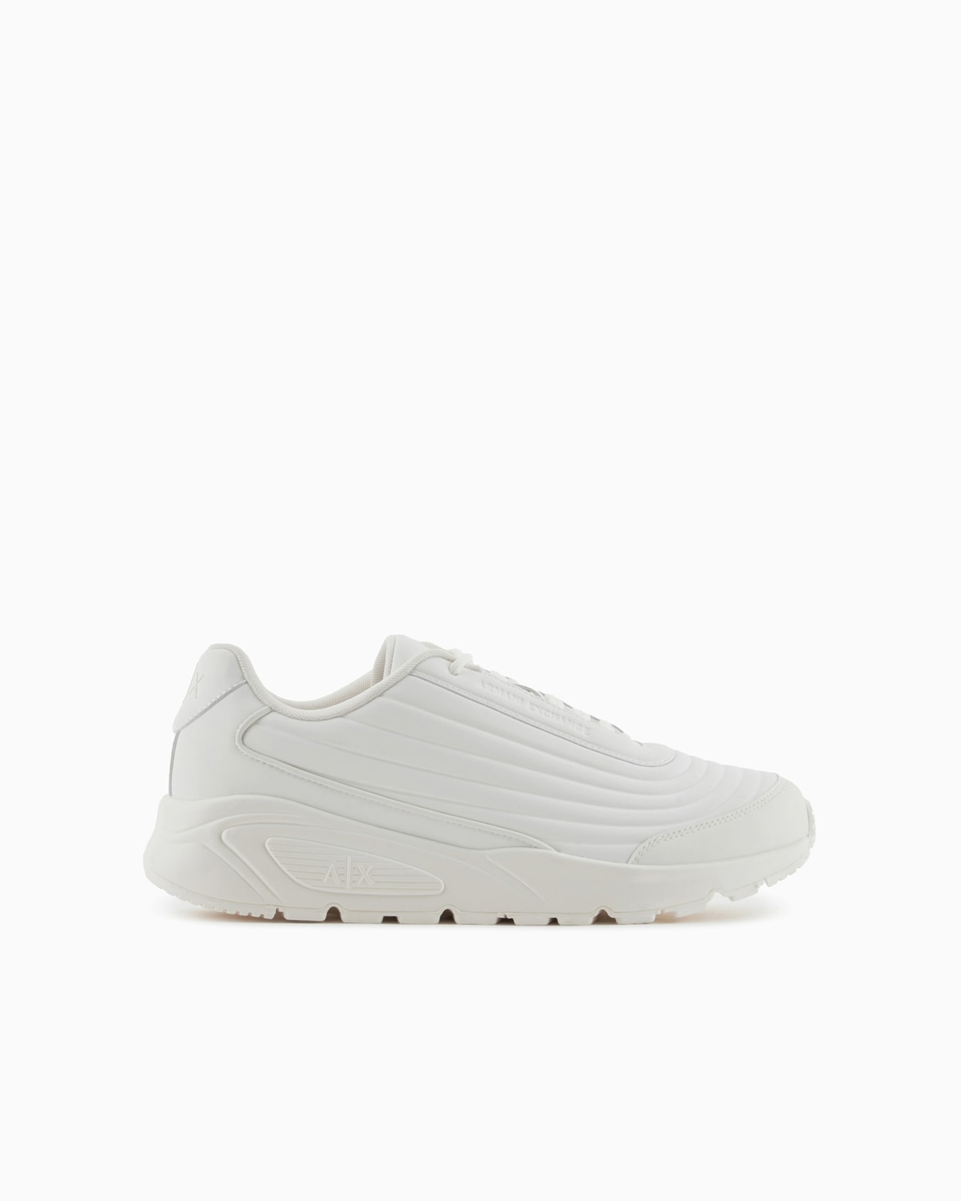 Sneakers in eco-leather with optical effect grooves Slide 0