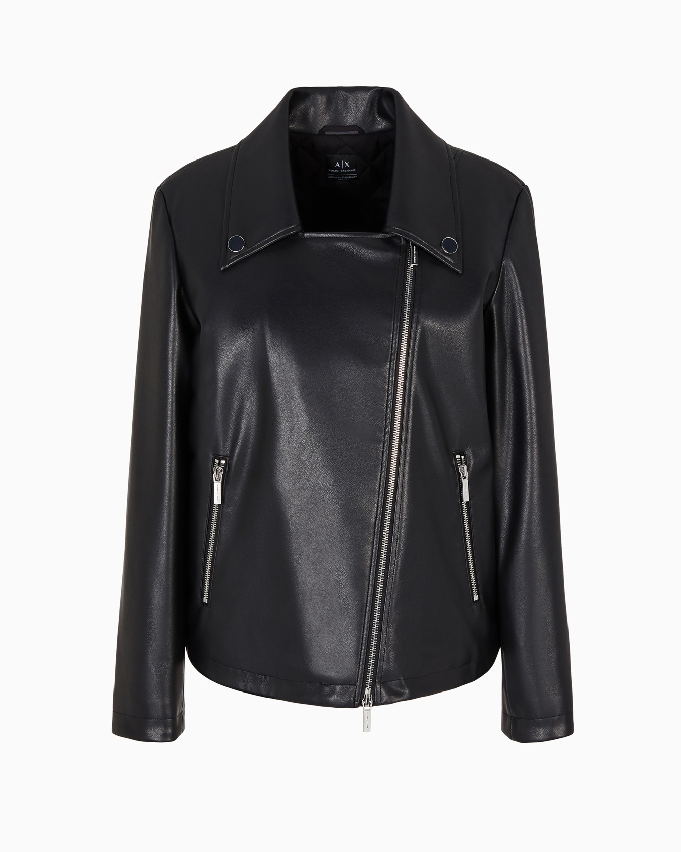 Faux leather jacket with side zip Slide 0