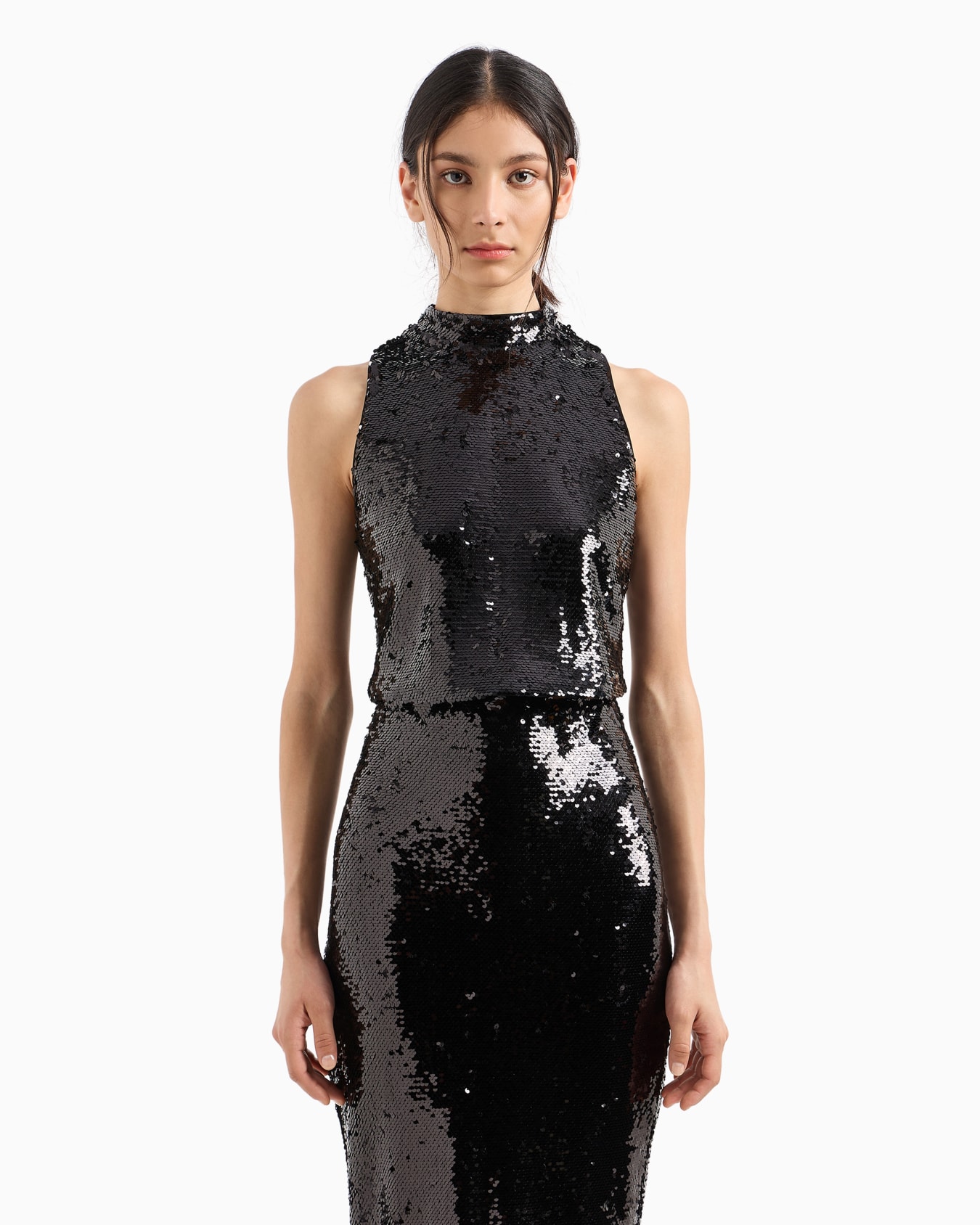 High neck sequin top Slide 1