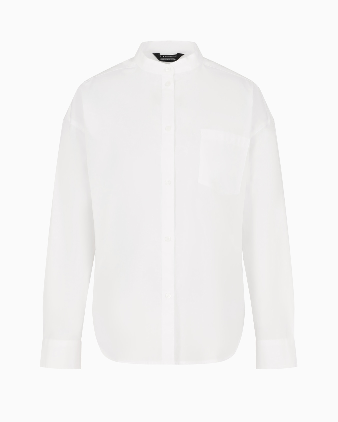 Regular fit poplin shirt with pleats on the back Slide 0